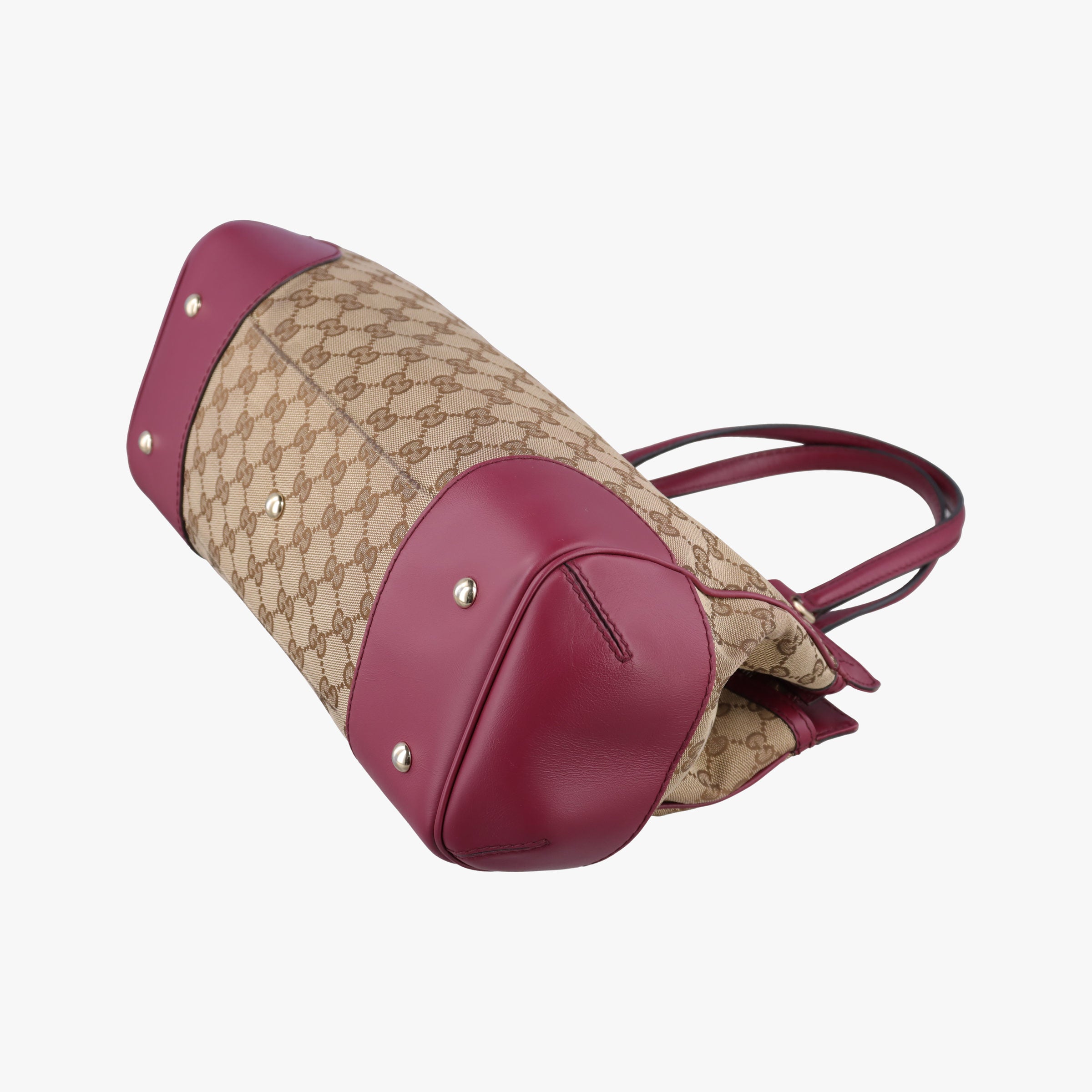Vintage Gucci Guccissima Mayfair beige×rose red canvas×leather 257063 handbag | stylenewstar