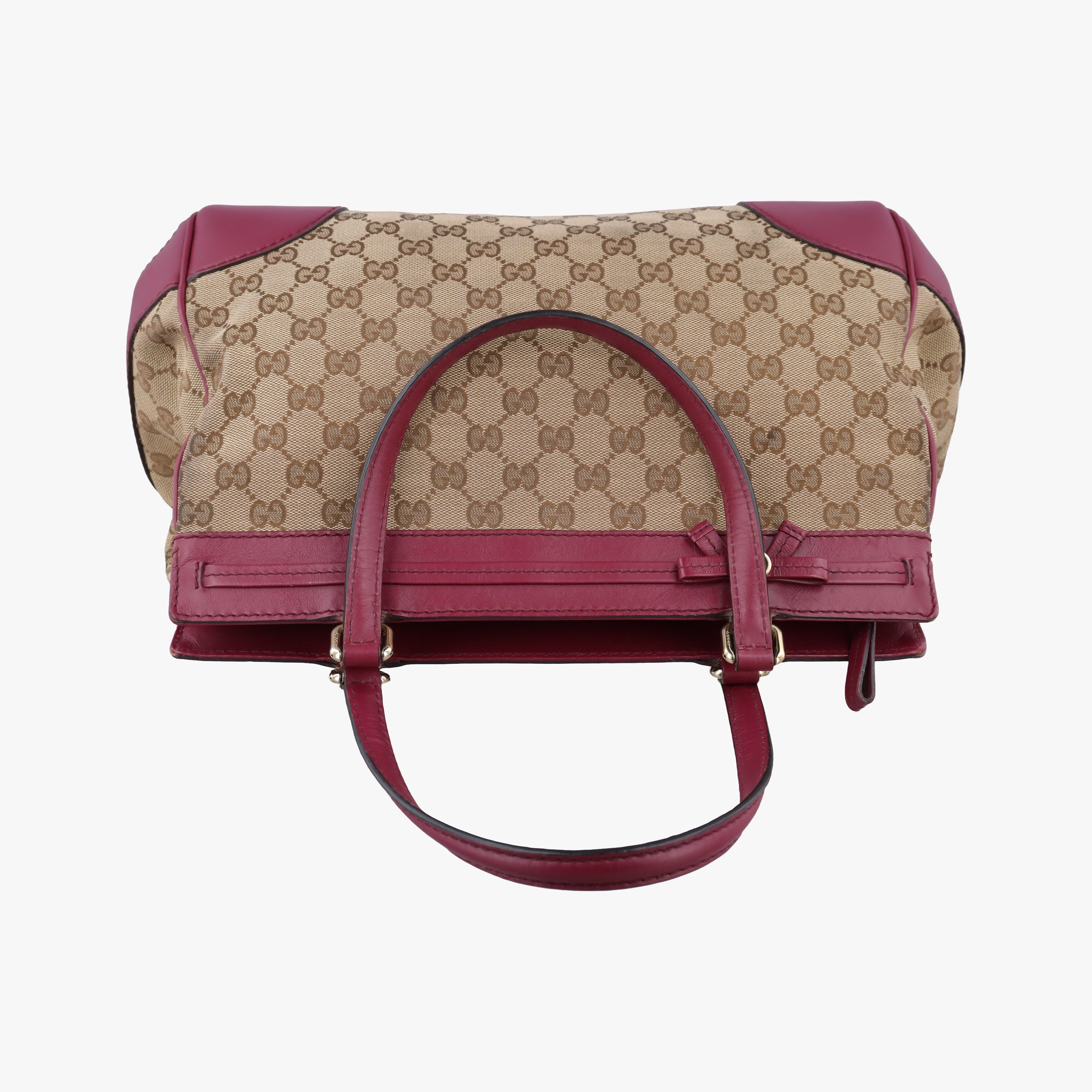 Vintage Gucci Guccissima Mayfair beige×rose red canvas×leather 257063 handbag | stylenewstar
