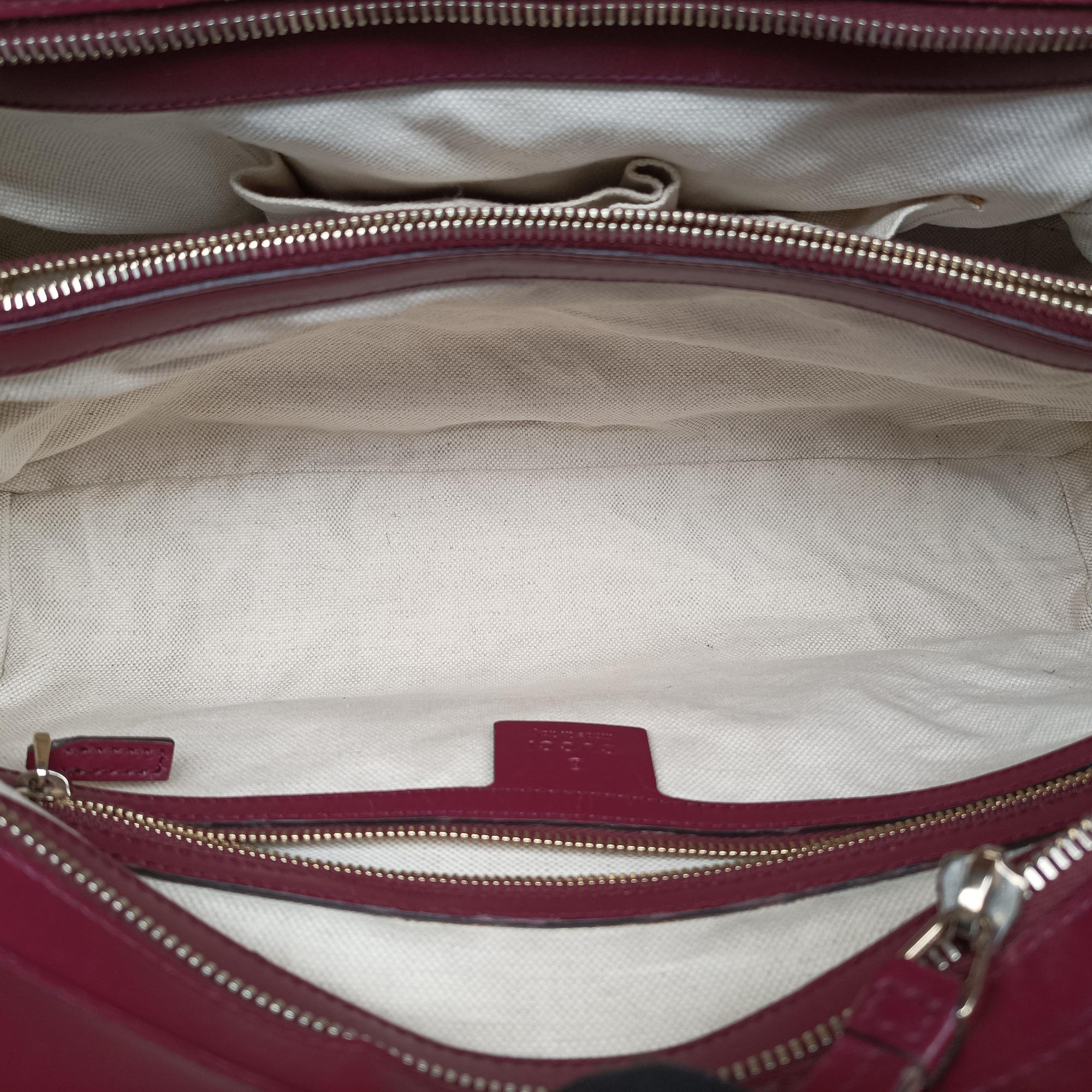 Vintage Gucci Guccissima Mayfair beige×rose red canvas×leather 257063 handbag | stylenewstar