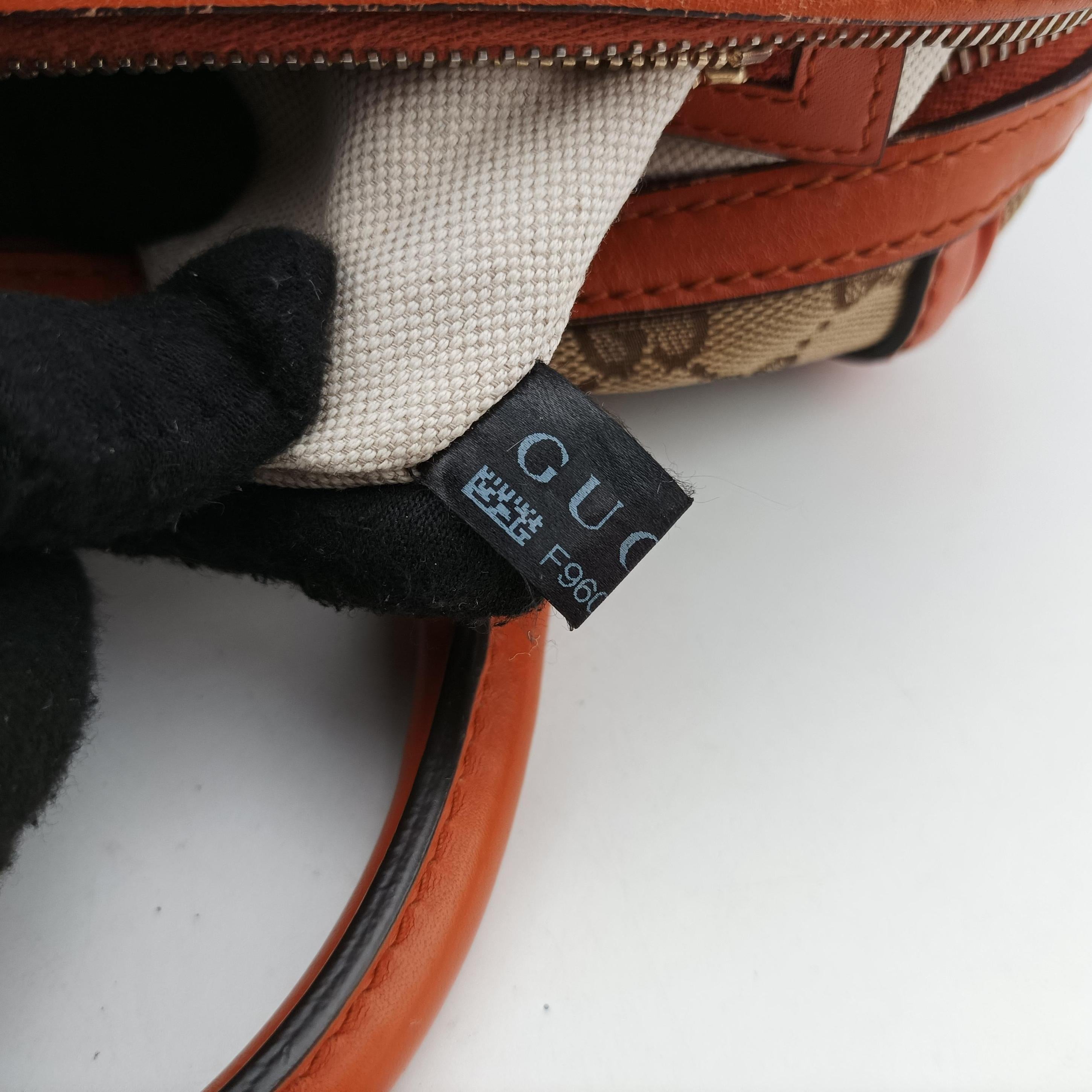 Vintage Gucci Sherry Line Beige×orange canvas×leather 269876 handbag | stylenewstar