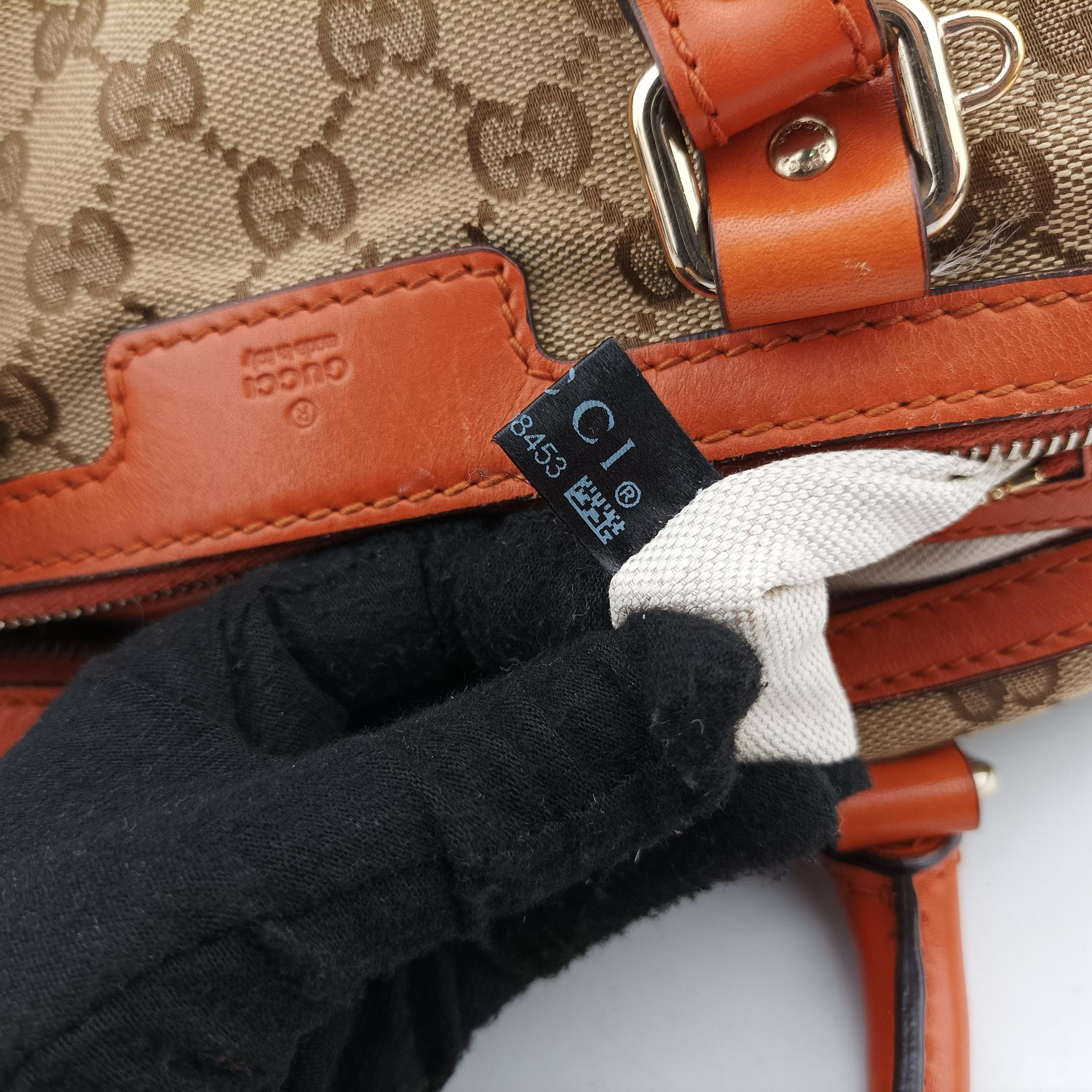 Vintage Gucci Sherry Line Beige×orange canvas×leather 269876 handbag | stylenewstar