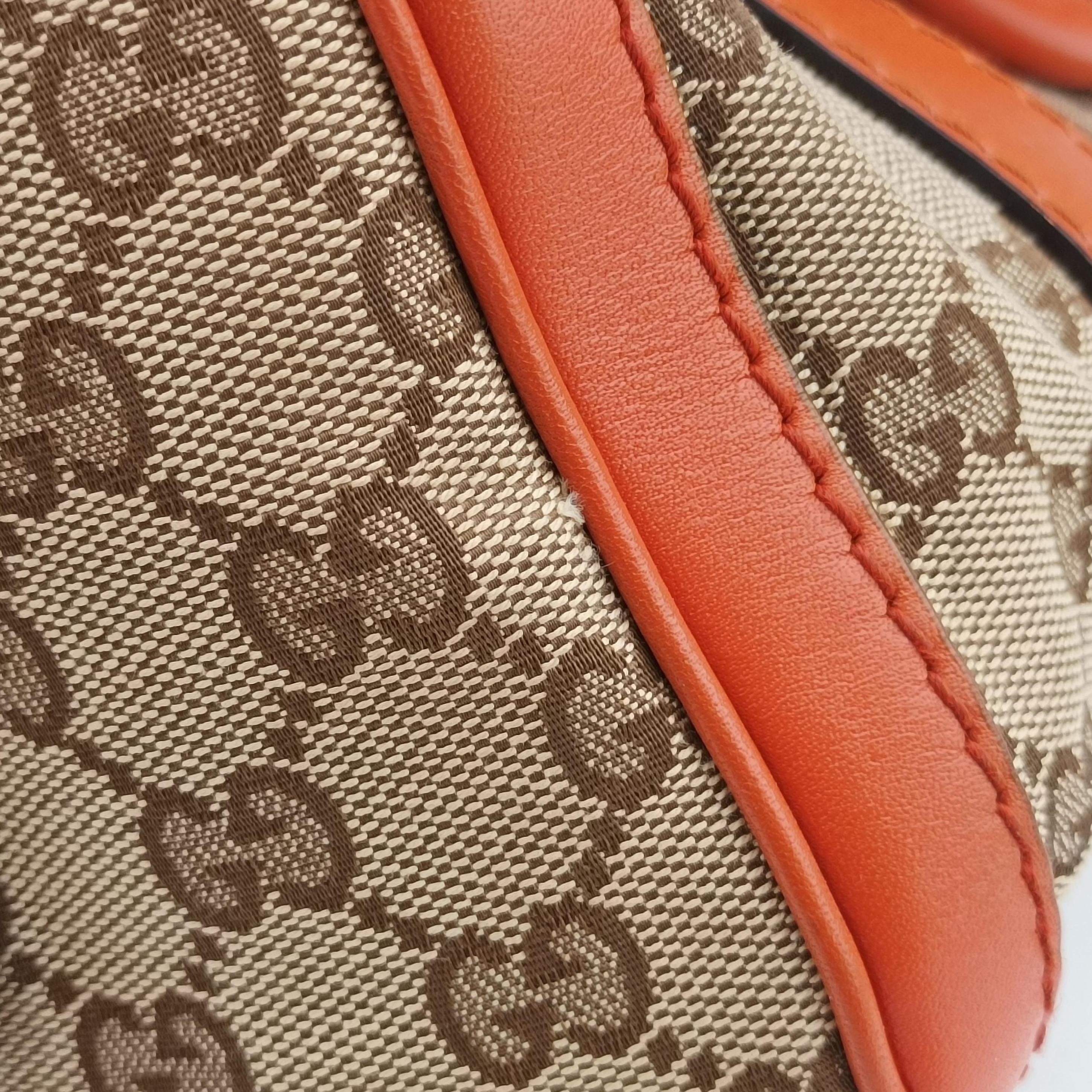 Vintage Gucci Sherry Line Beige×orange canvas×leather 269876 handbag | stylenewstar