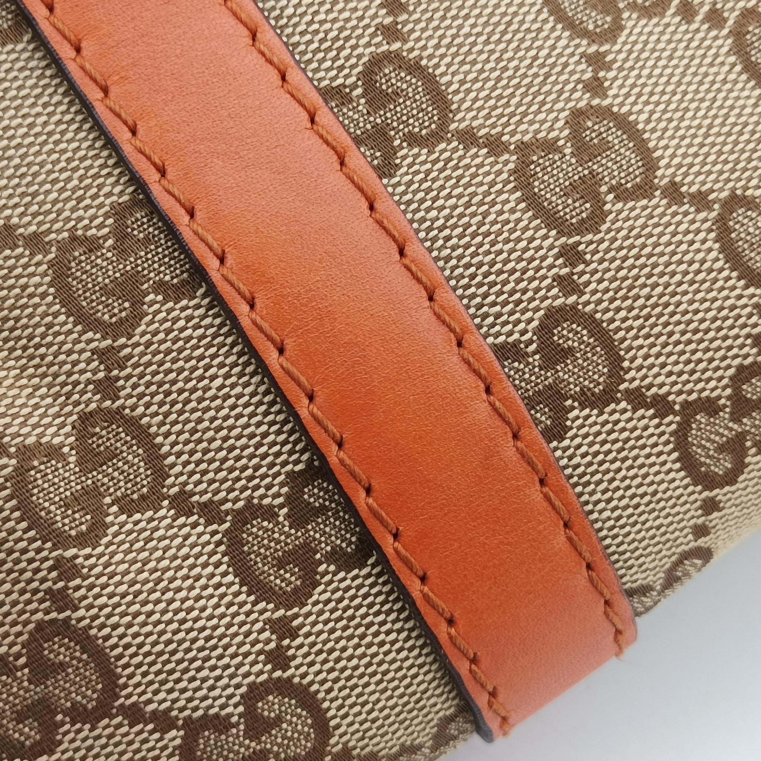 Vintage Gucci Sherry Line Beige×orange canvas×leather 269876 handbag | stylenewstar