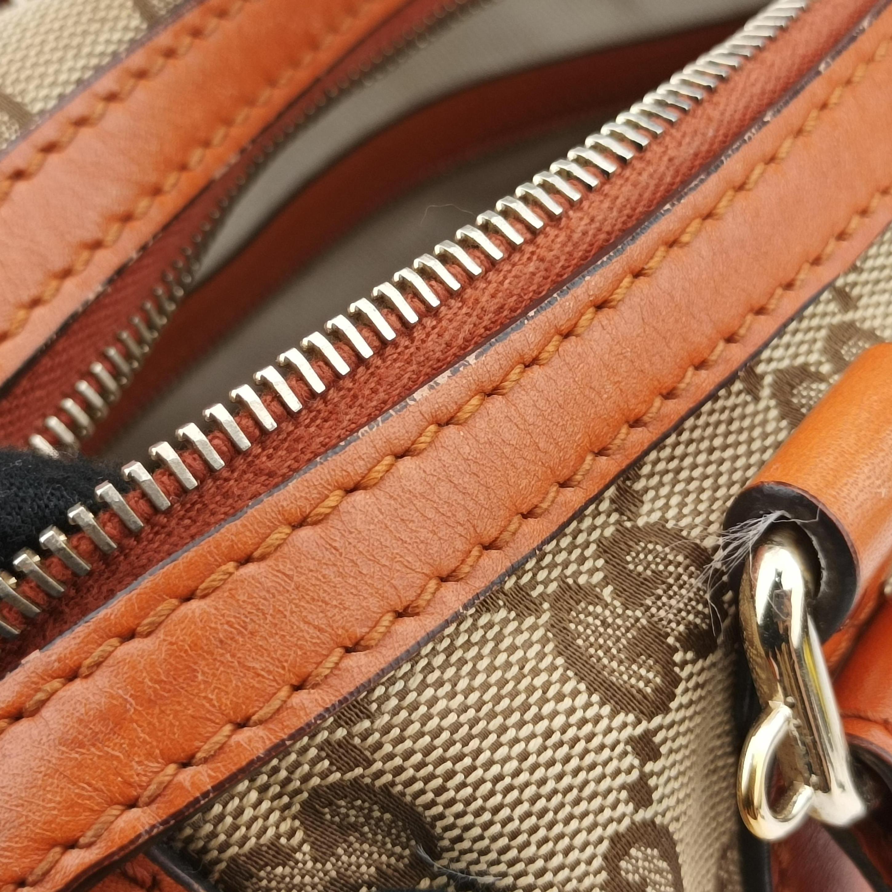 Vintage Gucci Sherry Line Beige×orange canvas×leather 269876 handbag | stylenewstar