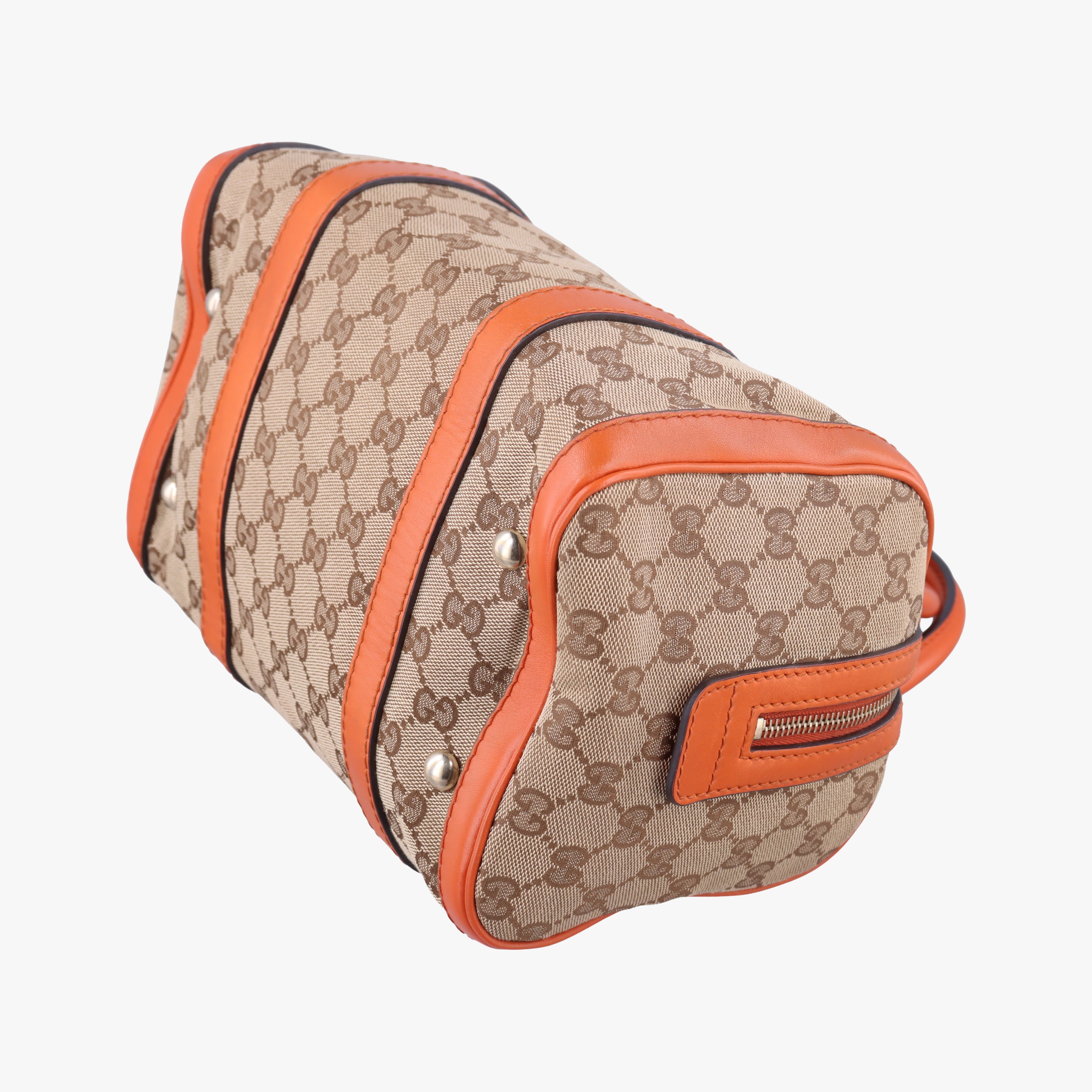 Vintage Gucci Sherry Line Beige×orange canvas×leather 269876 handbag | stylenewstar
