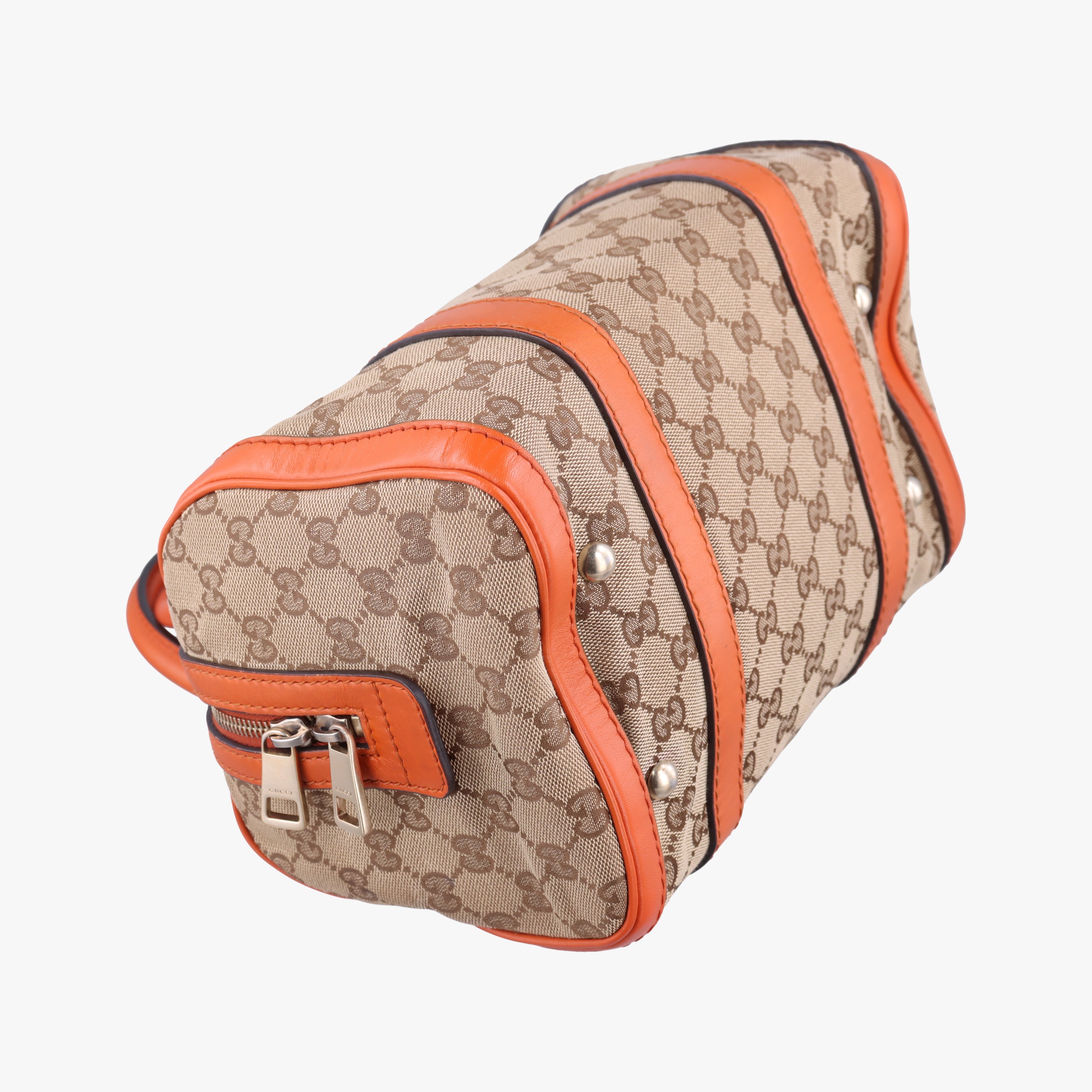 Vintage Gucci Sherry Line Beige×orange canvas×leather 269876 handbag | stylenewstar