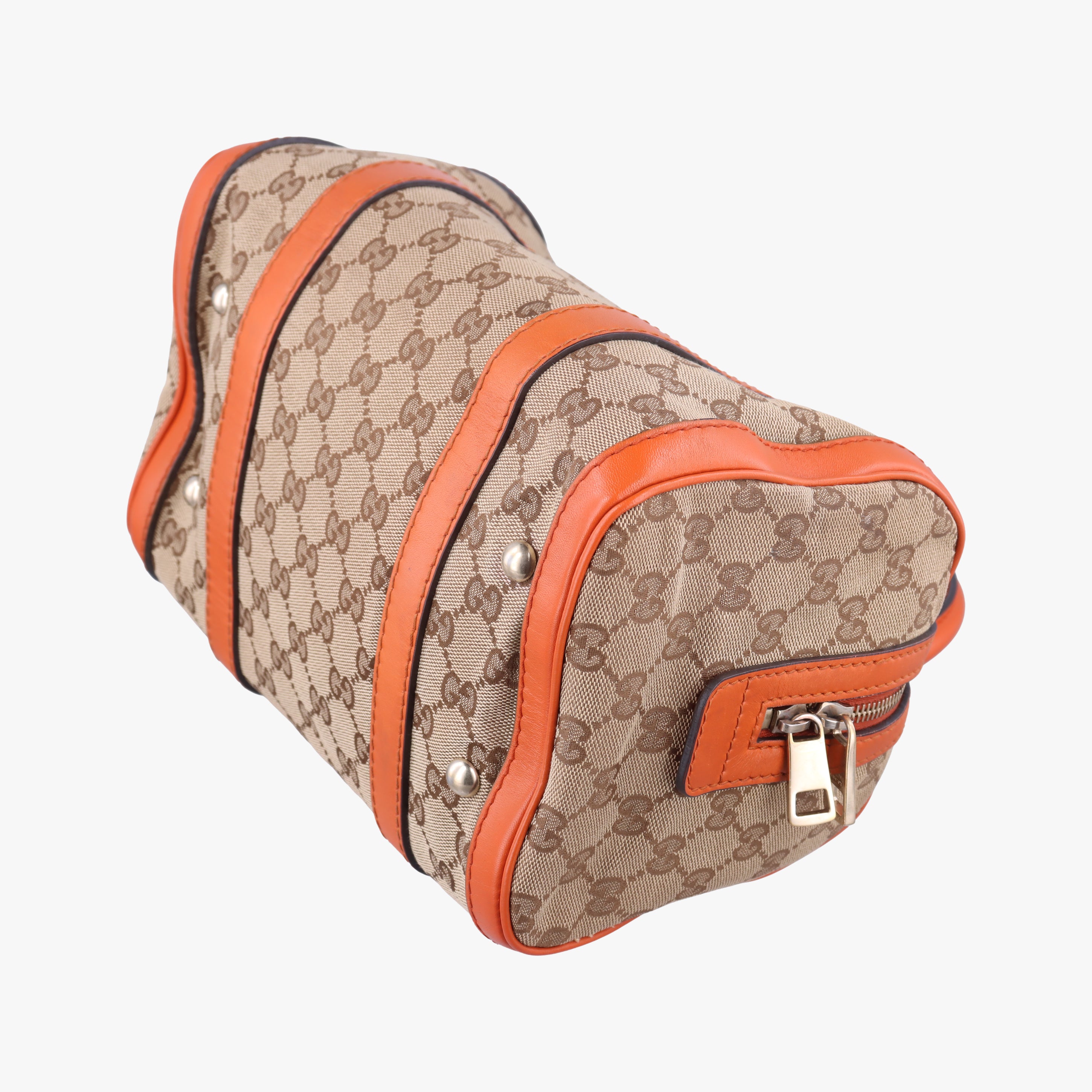 Vintage Gucci Sherry Line Beige×orange canvas×leather 269876 handbag | stylenewstar