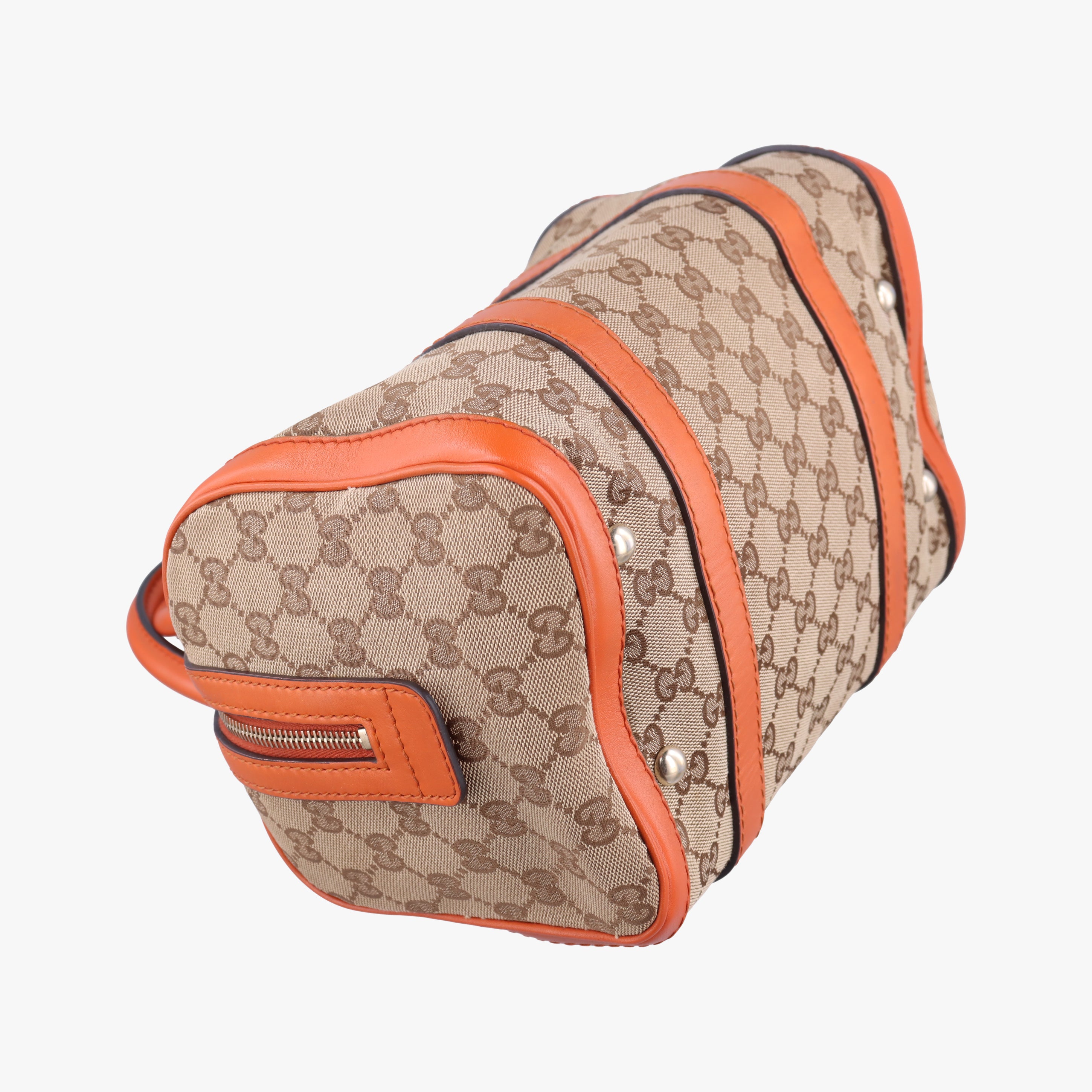 Vintage Gucci Sherry Line Beige×orange canvas×leather 269876 handbag | stylenewstar