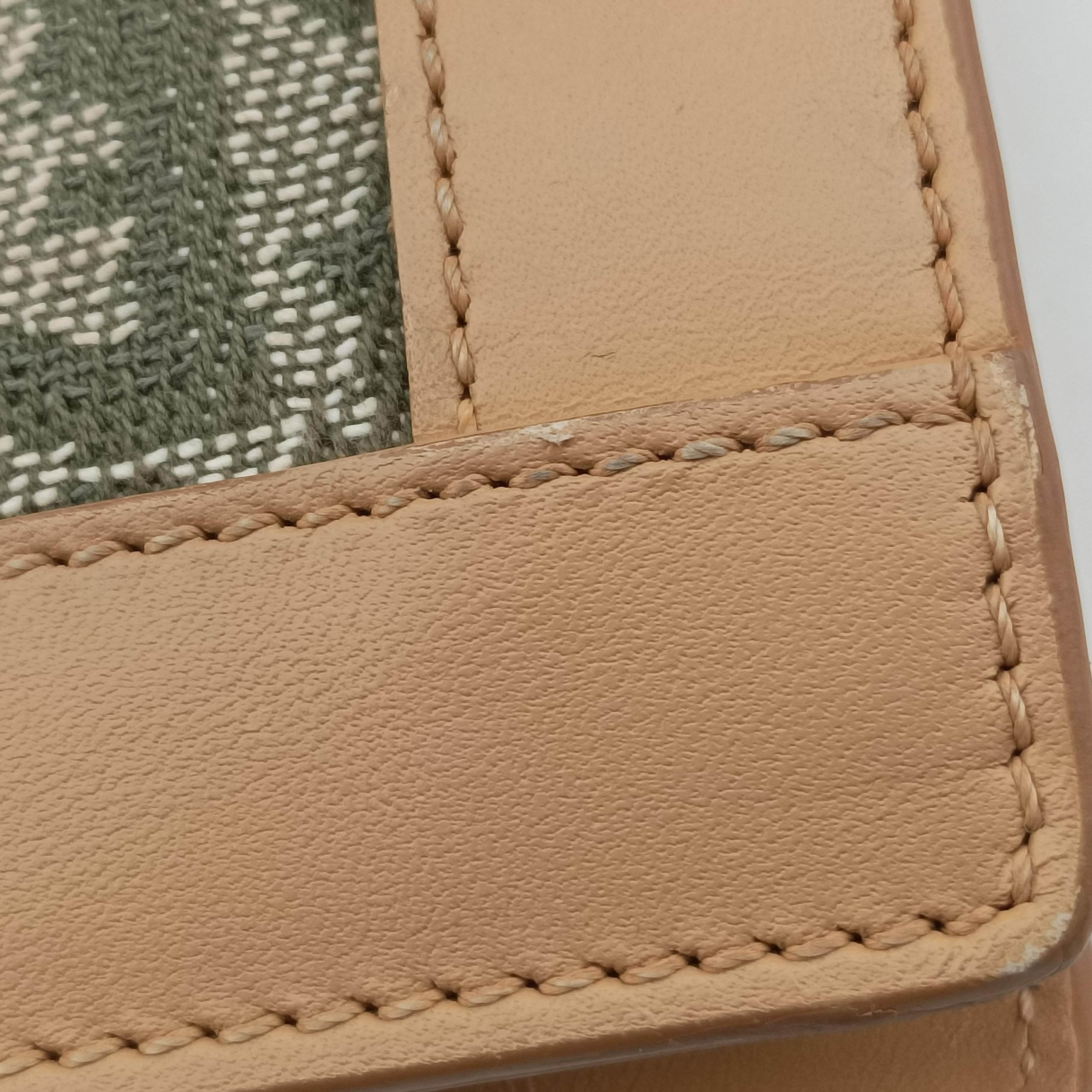 Pre-owned Christian Dior Trotter beige×Green canvas×leather  handbag | stylenewstar