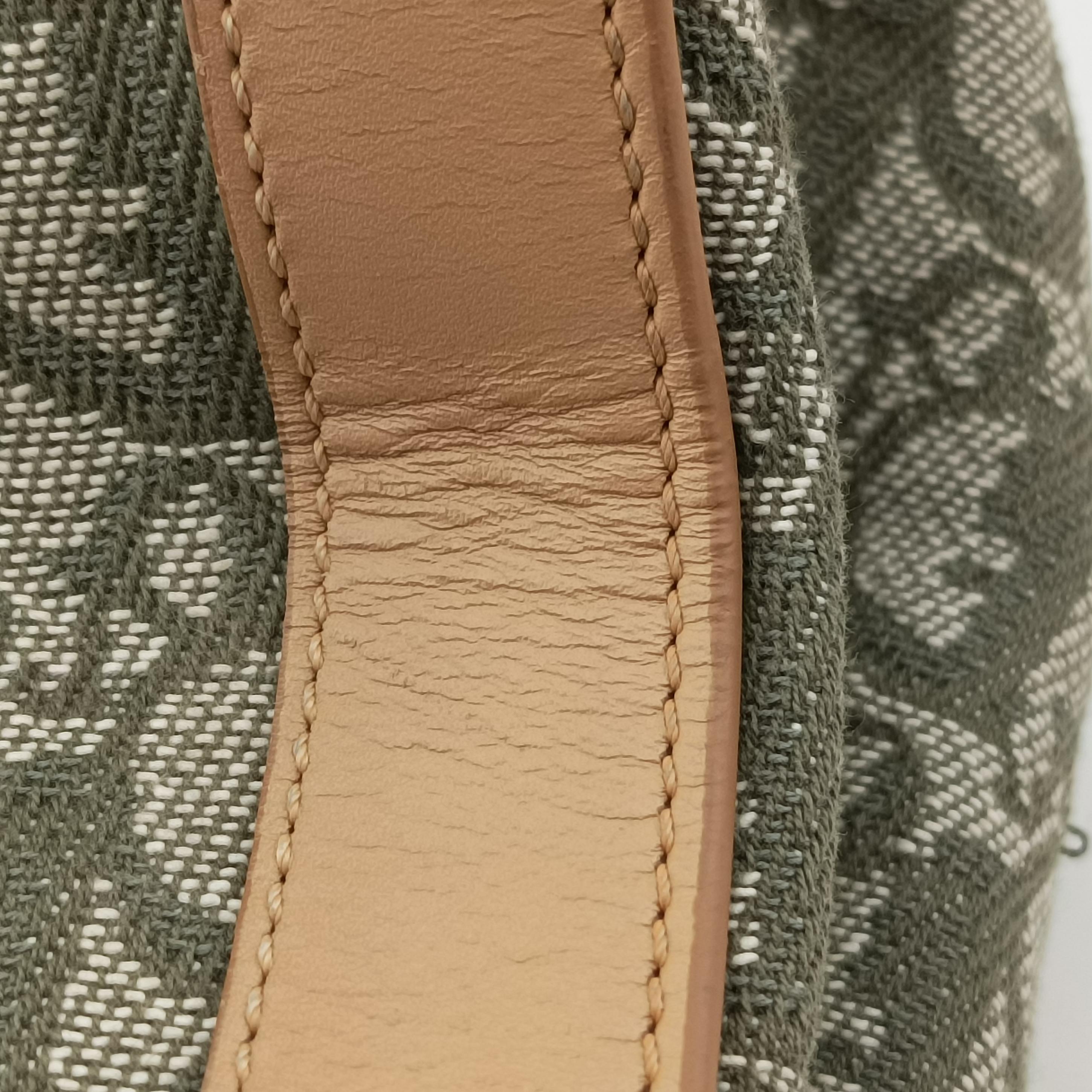 Pre-owned Christian Dior Trotter beige×Green canvas×leather  handbag | stylenewstar