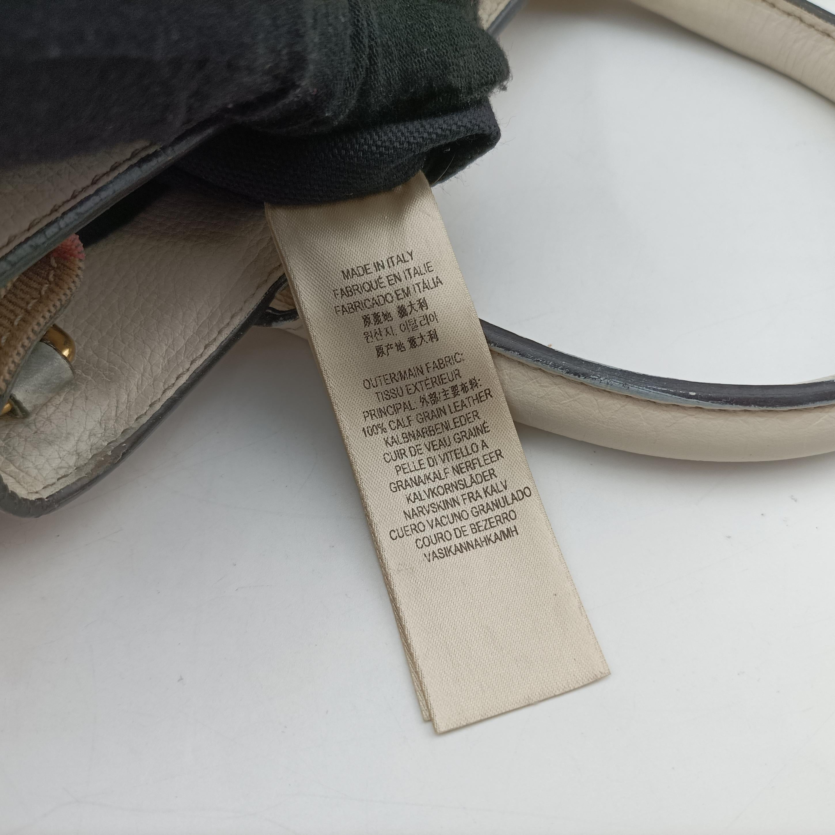 Vintage Burberry House Check The Banner White Leather  shoulderbag | stylenewstar