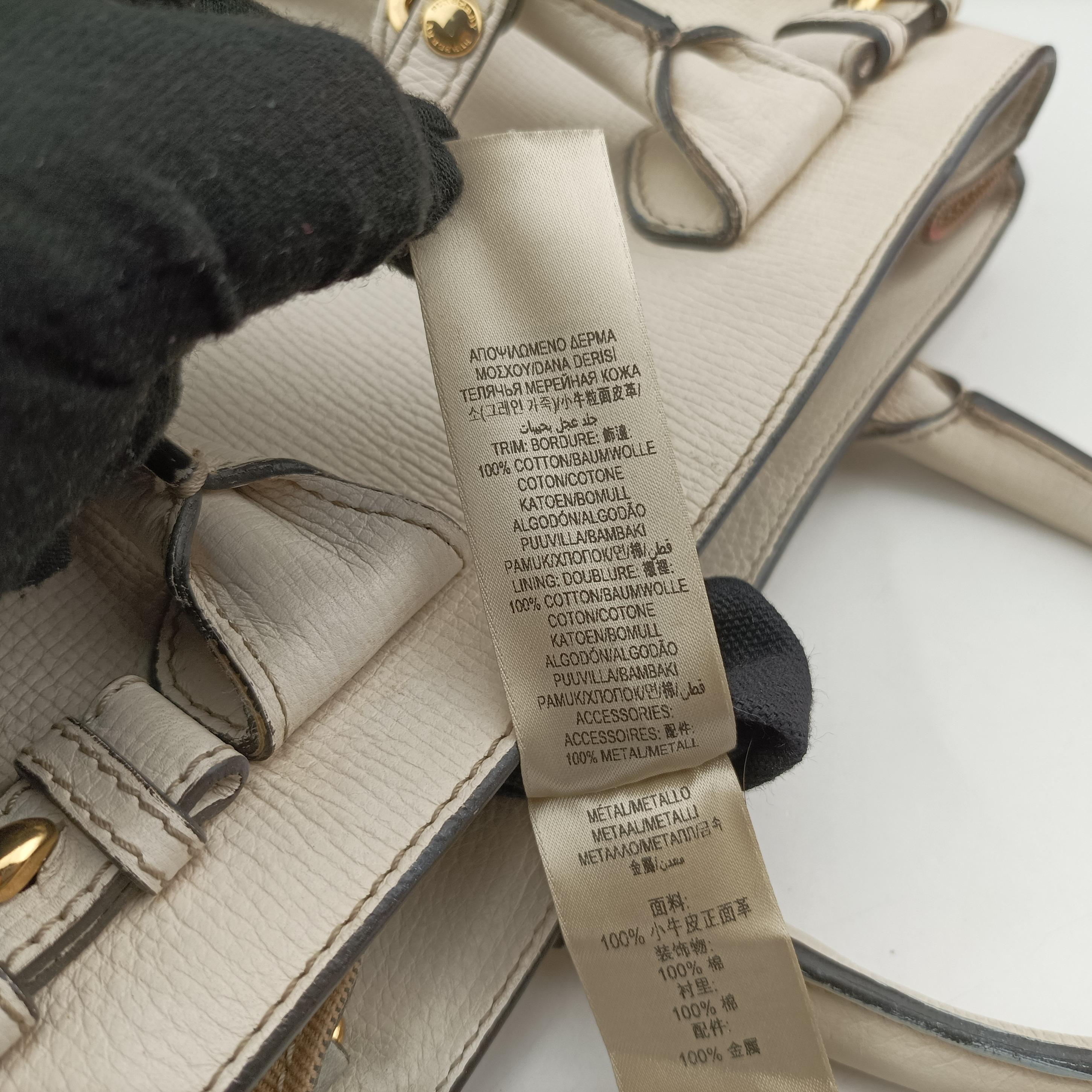 Vintage Burberry House Check The Banner White Leather  shoulderbag | stylenewstar