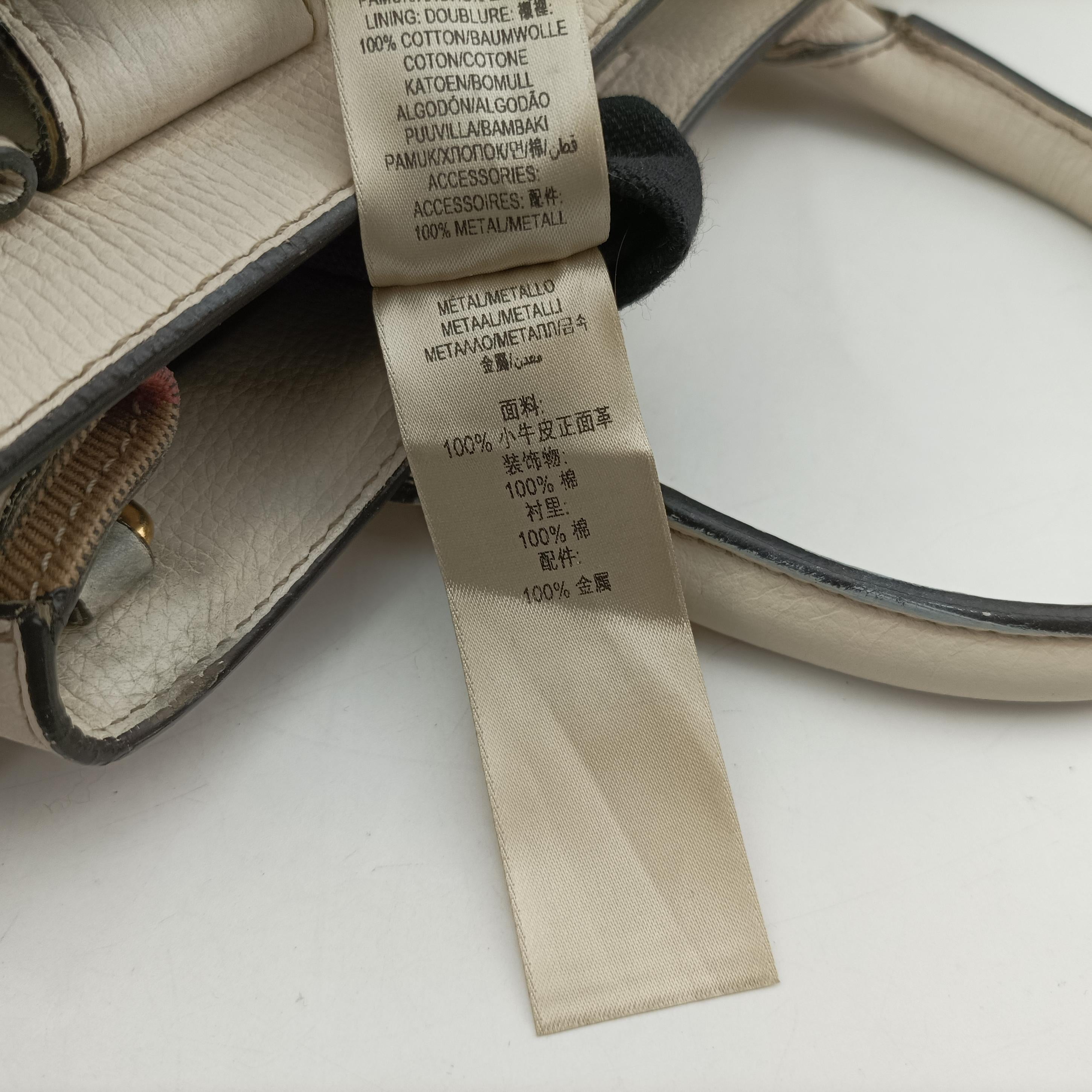 Vintage Burberry House Check The Banner White Leather  shoulderbag | stylenewstar