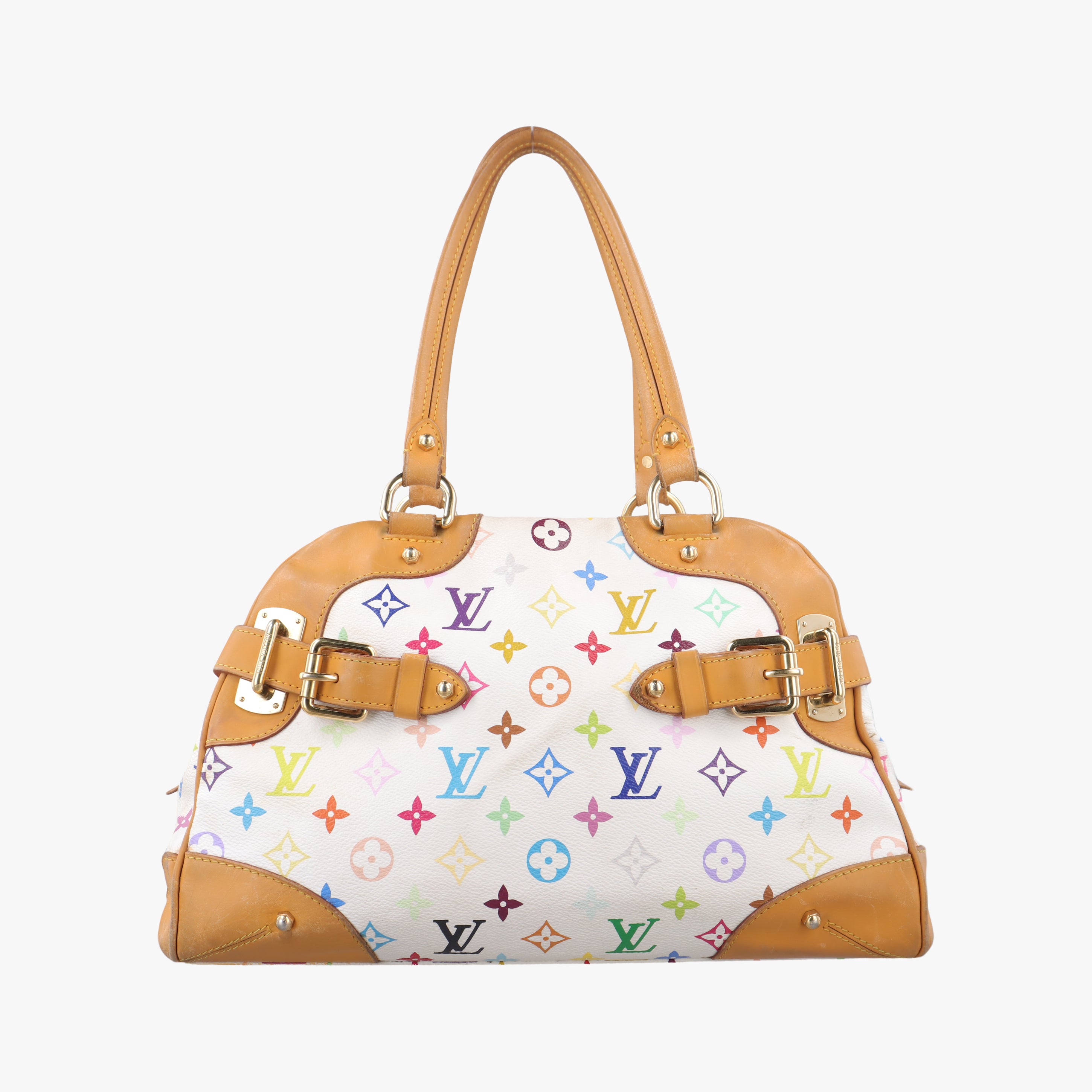 Vintage Louis Vuitton CLAUDIA white Monogram Multicolor M40193 handbag | stylenewstar