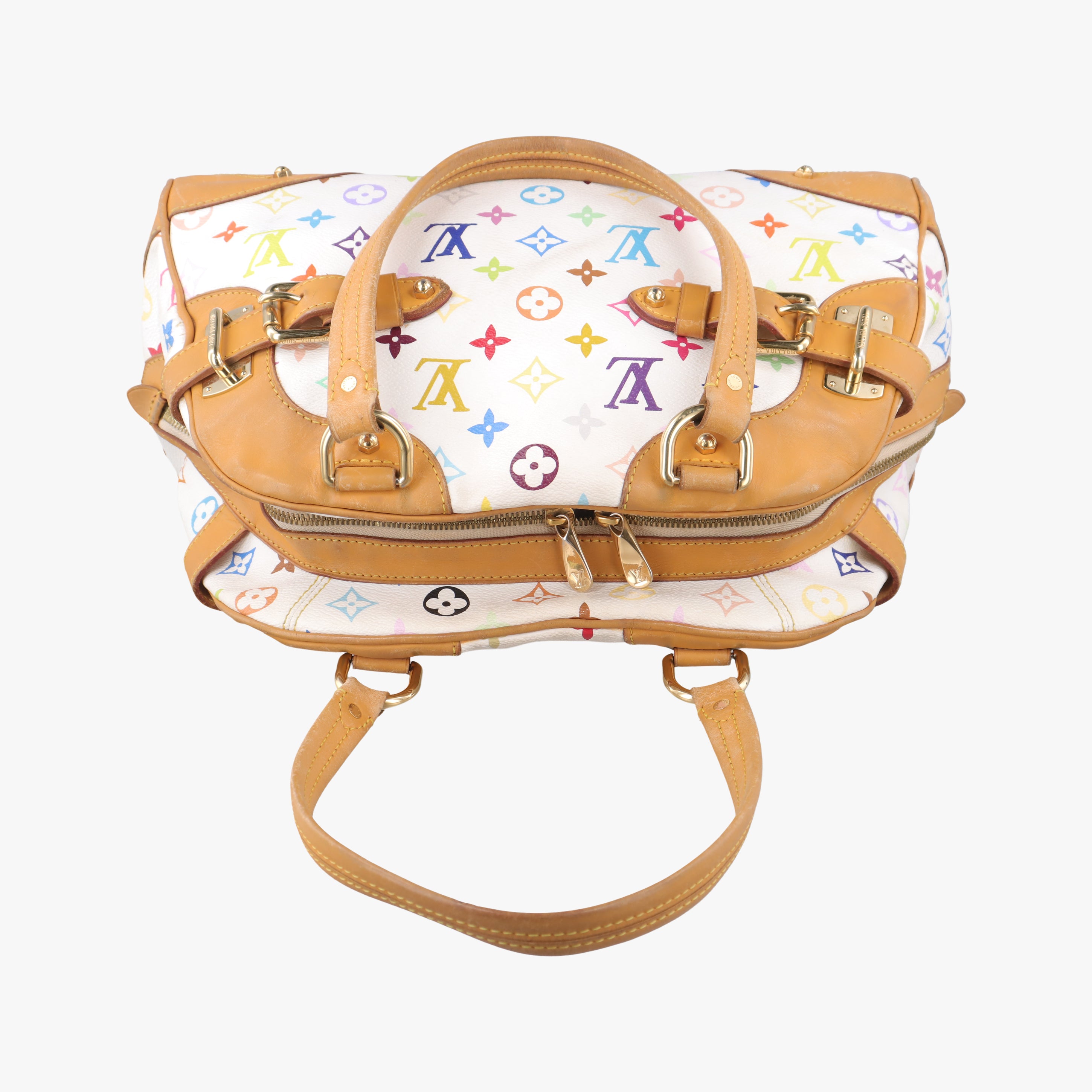 Vintage Louis Vuitton CLAUDIA white Monogram Multicolor M40193 handbag | stylenewstar