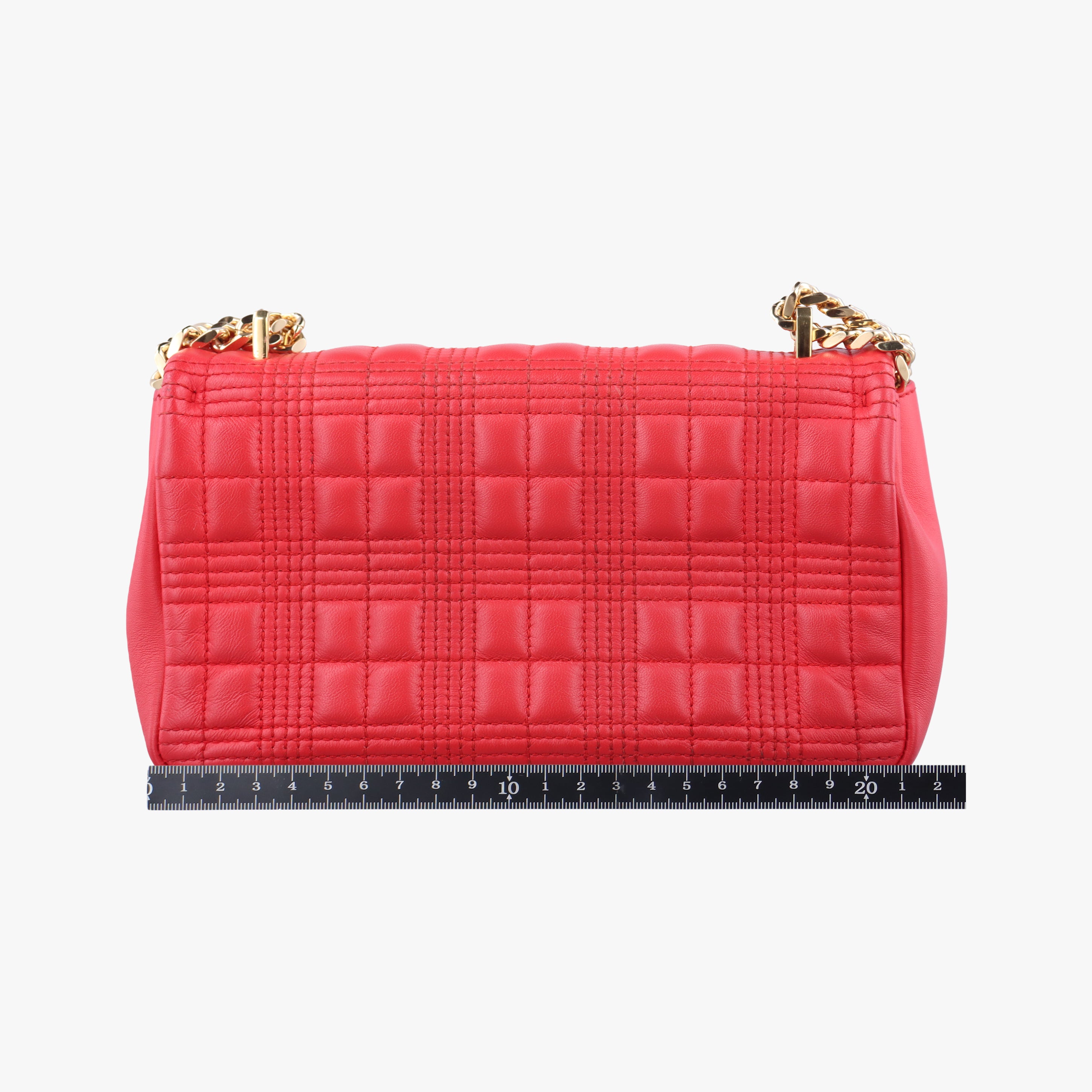 Pre-owned Burberry Lola chain TB Red Leather  shoulderbag | stylenewstar