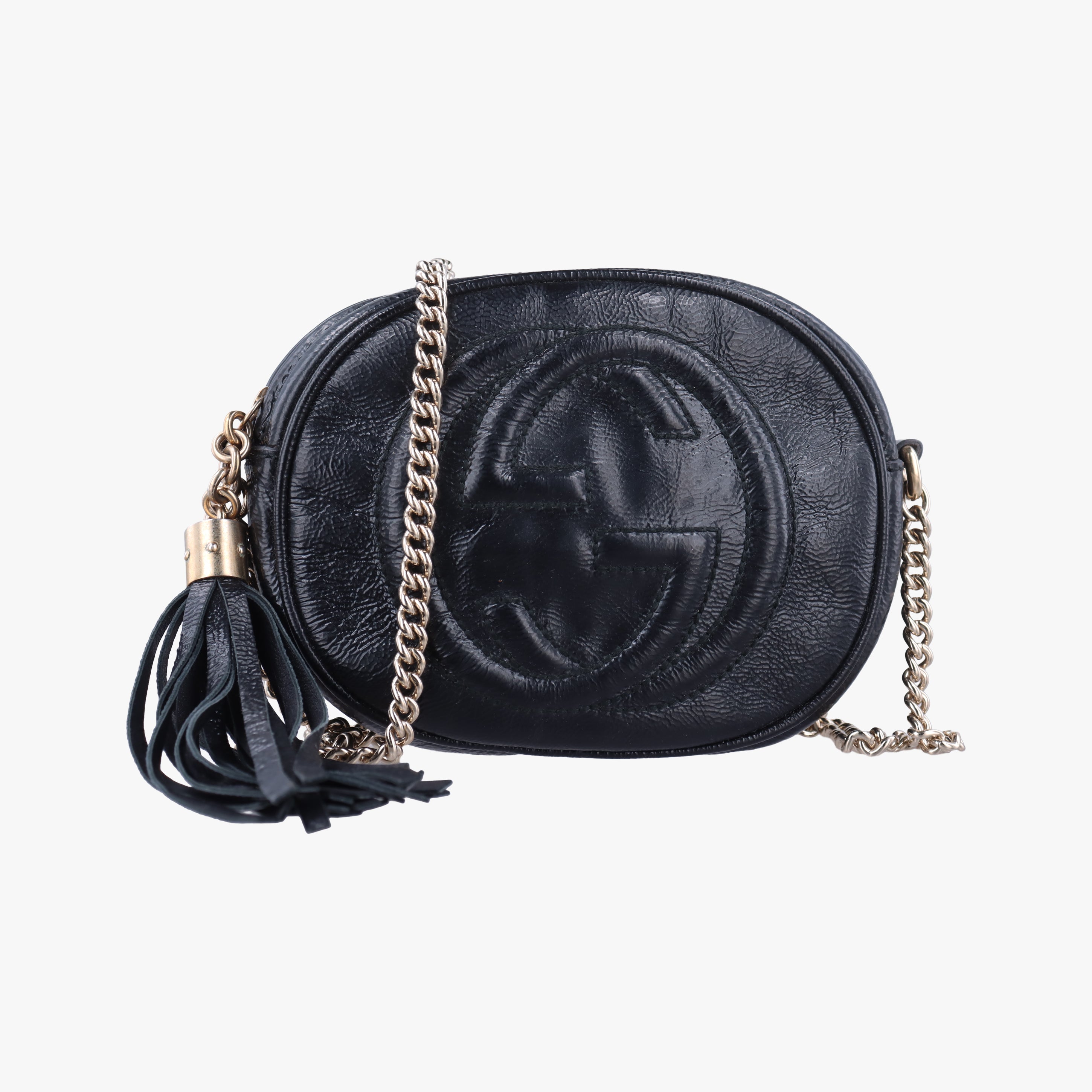 Pre-owned Gucci Soho Black Patent 353965 shoulderbag | stylenewstar
