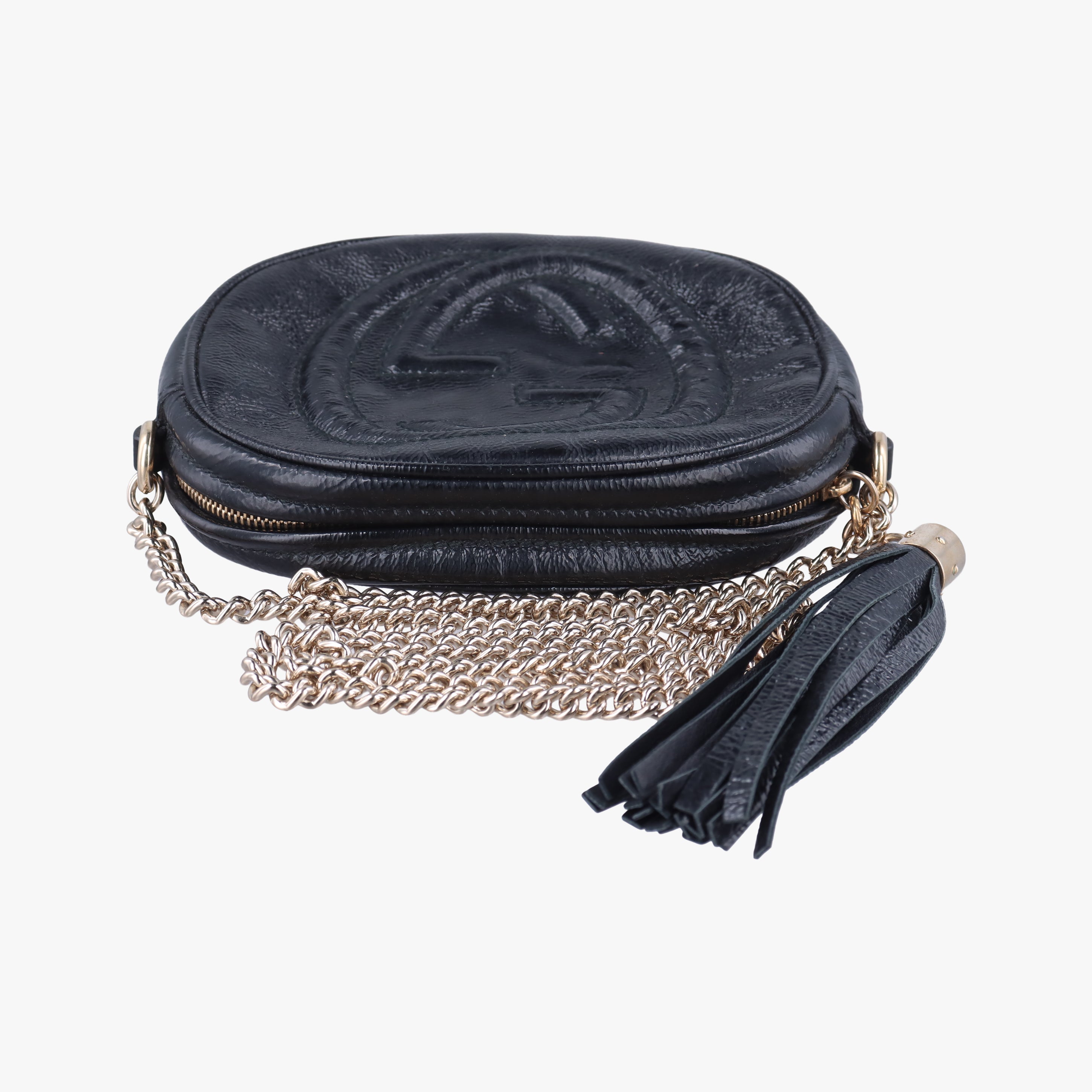 Pre-owned Gucci Soho Black Patent 353965 shoulderbag | stylenewstar