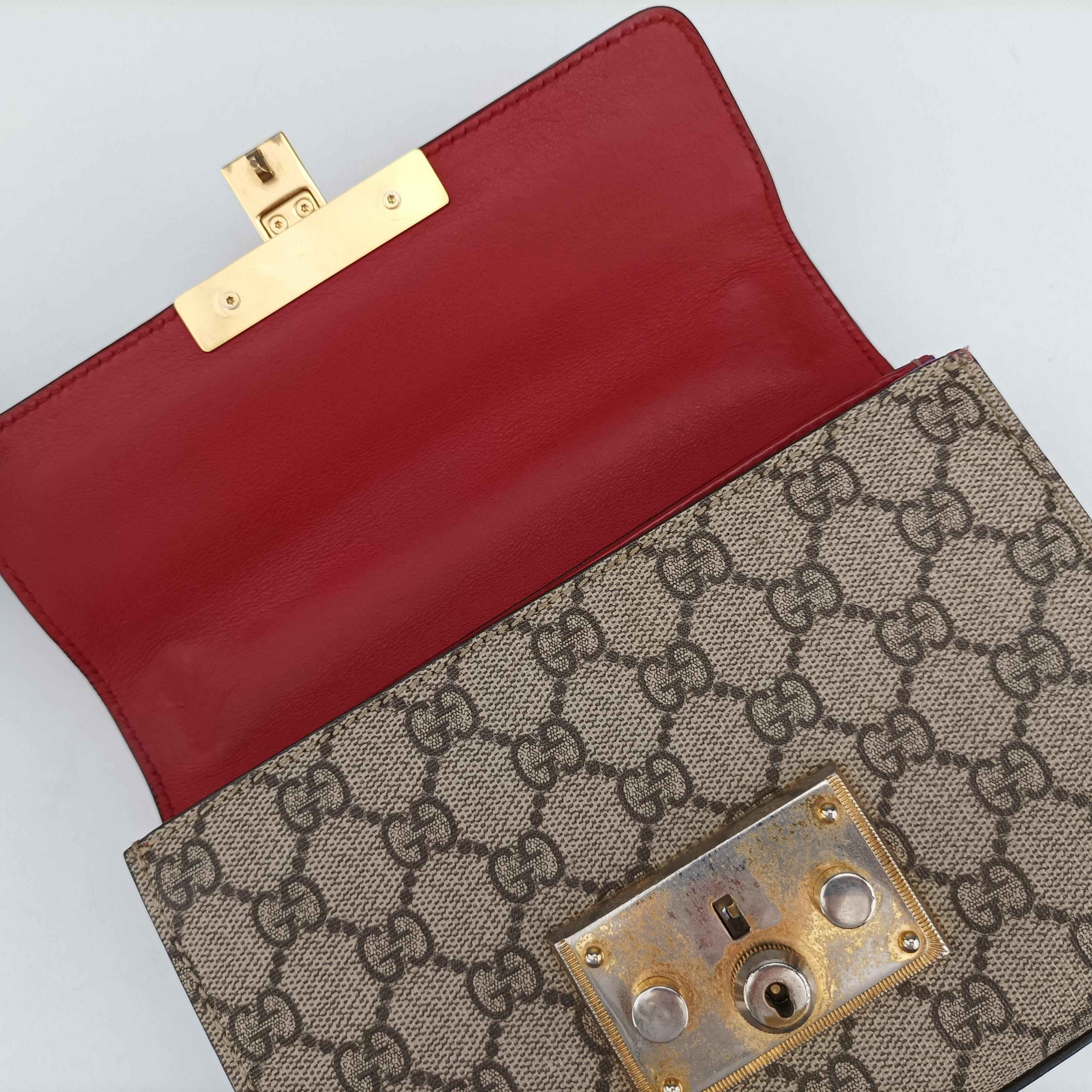 Secondhand Gucci Padlock beige×red×pink PVC coated canvas×Leather 409487 shoulderbag | stylenewstar