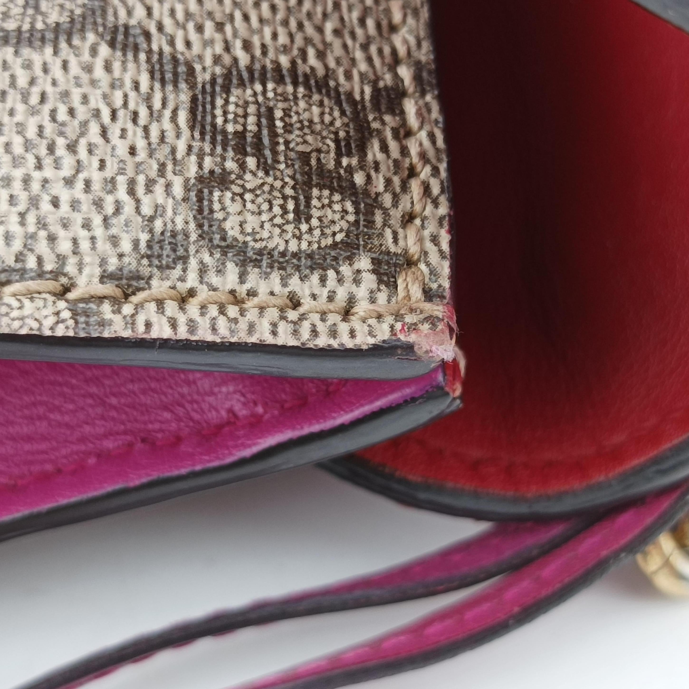 Secondhand Gucci Padlock beige×red×pink PVC coated canvas×Leather 409487 shoulderbag | stylenewstar