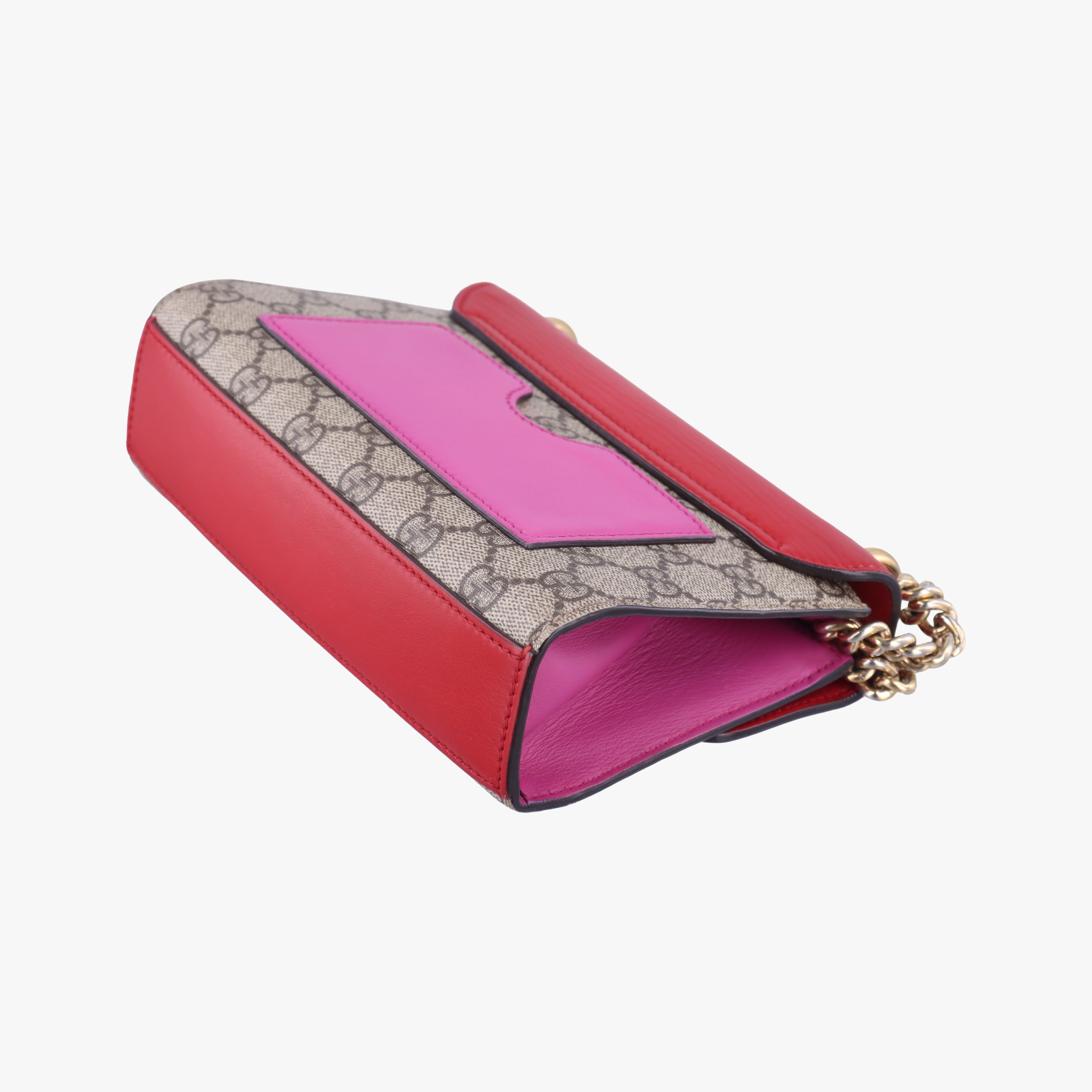 Secondhand Gucci Padlock beige×red×pink PVC coated canvas×Leather 409487 shoulderbag | stylenewstar
