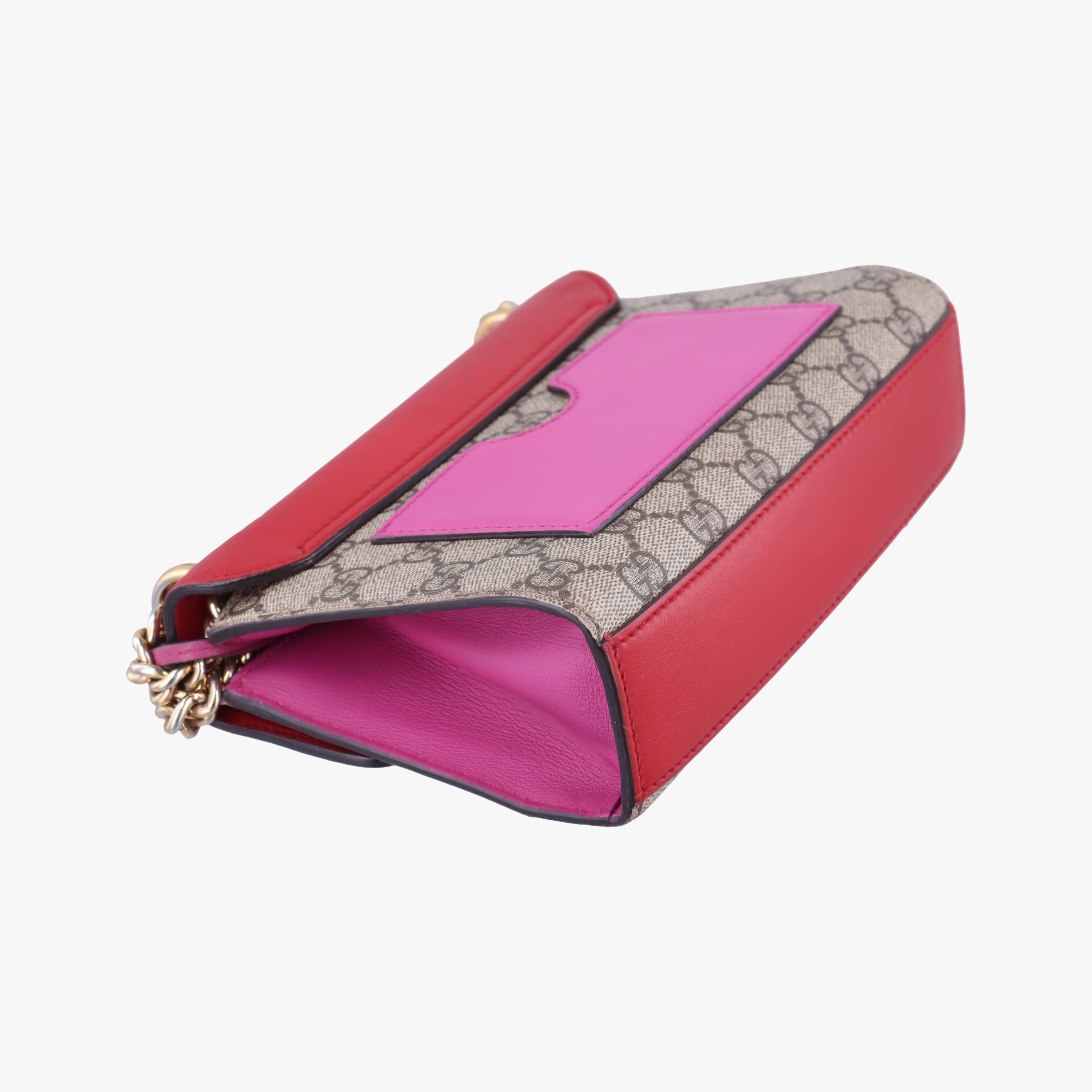 Secondhand Gucci Padlock beige×red×pink PVC coated canvas×Leather 409487 shoulderbag | stylenewstar