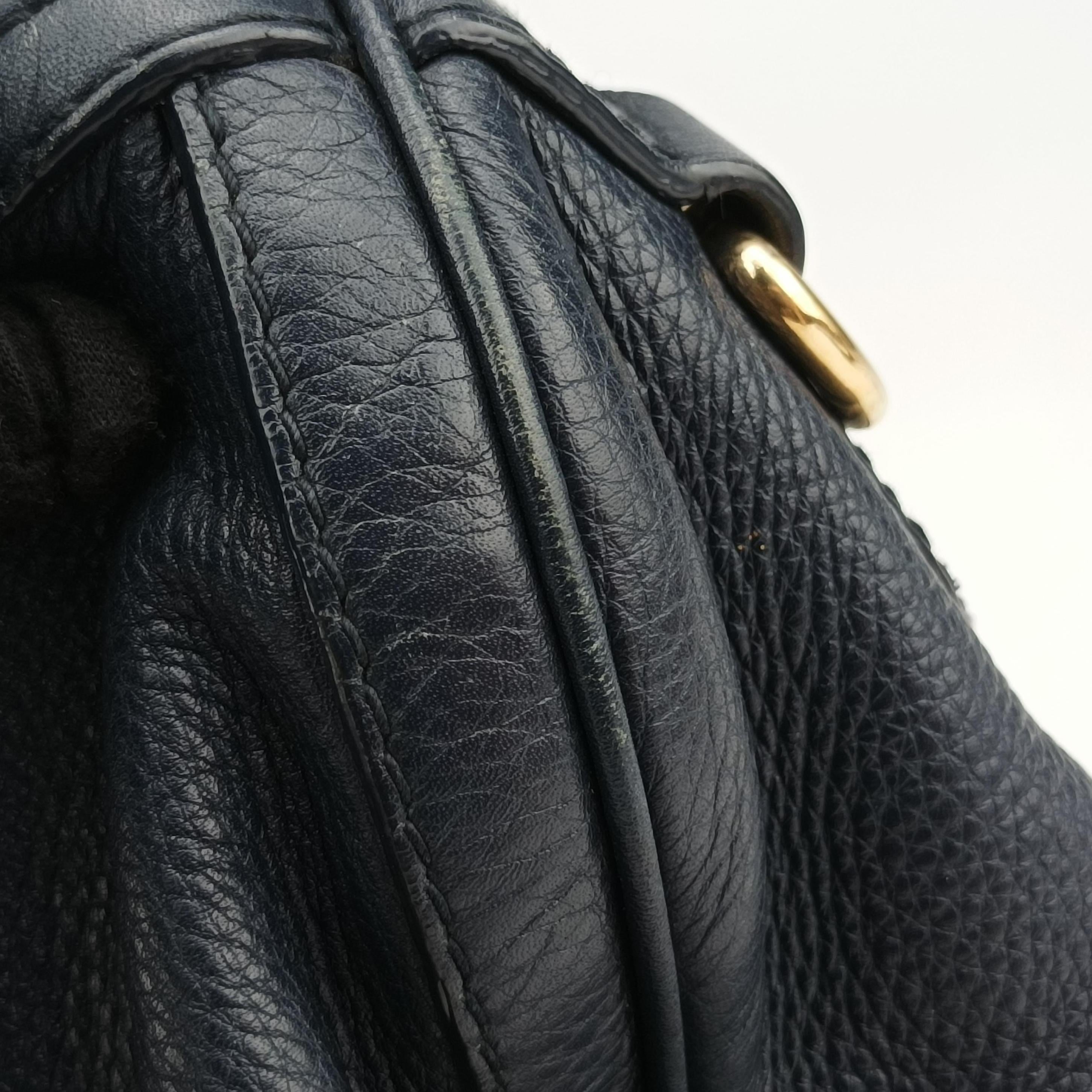 Pre-owned Gucci Sherry Line navy Leather 247205 shoulderbag | stylenewstar