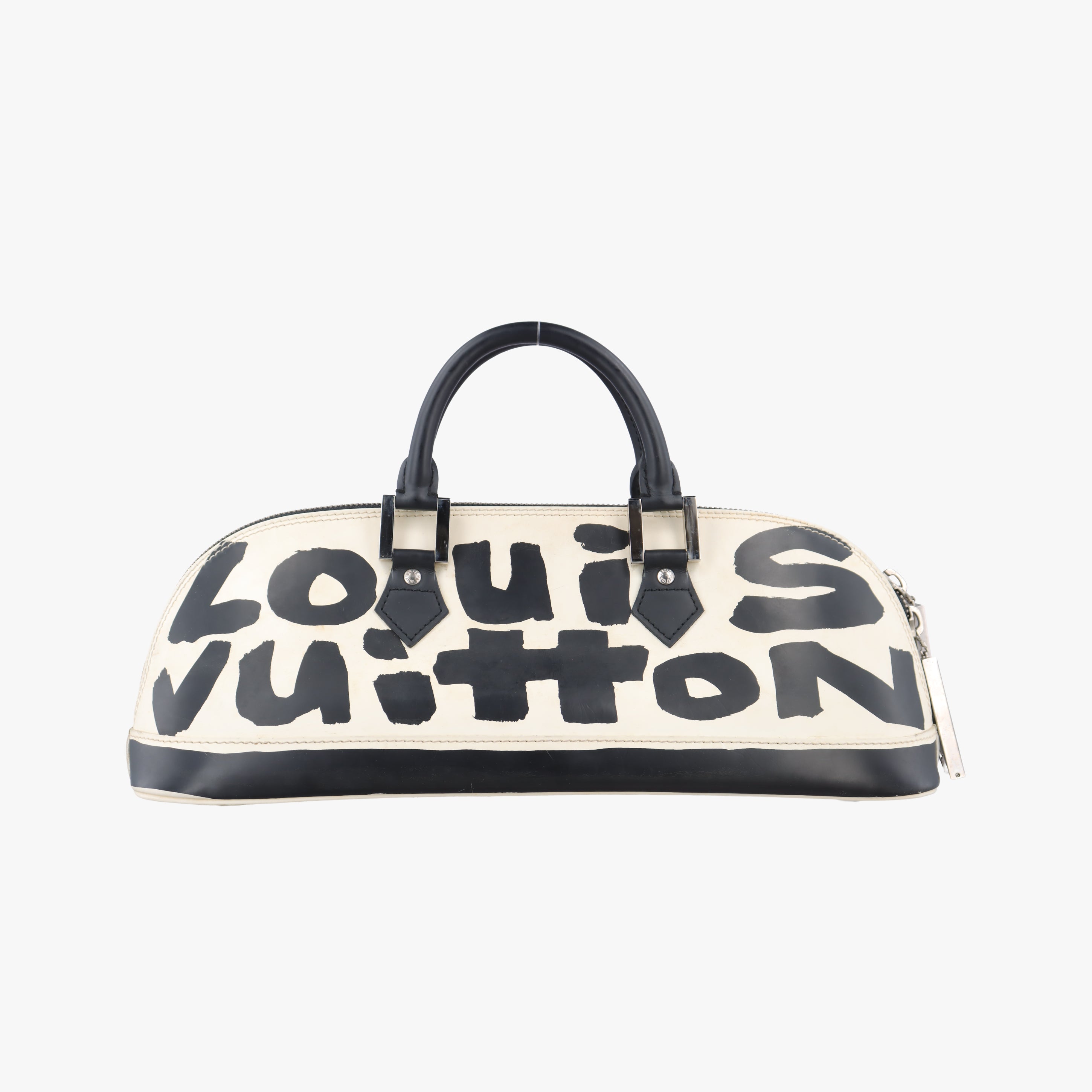 Pre-owned Louis Vuitton Alma Horizontal White x Black Monogram Graffiti M92175 handbag | stylenewstar