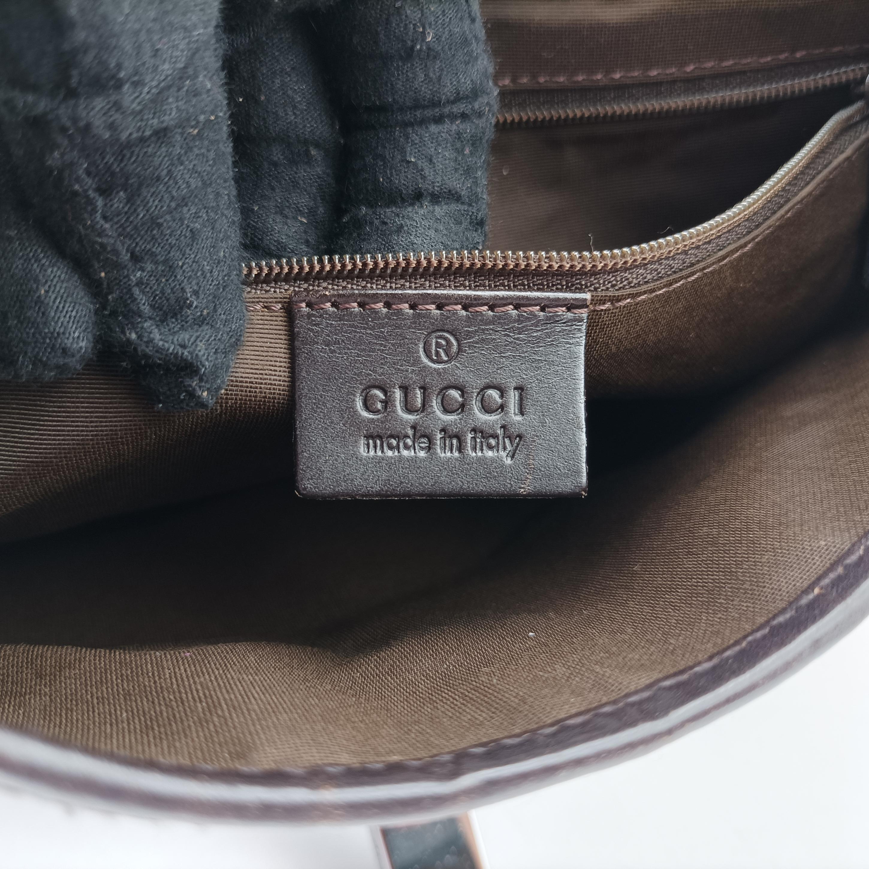 Secondhand Gucci Jackie Brown canvas×leather 00963 handbag | stylenewstar