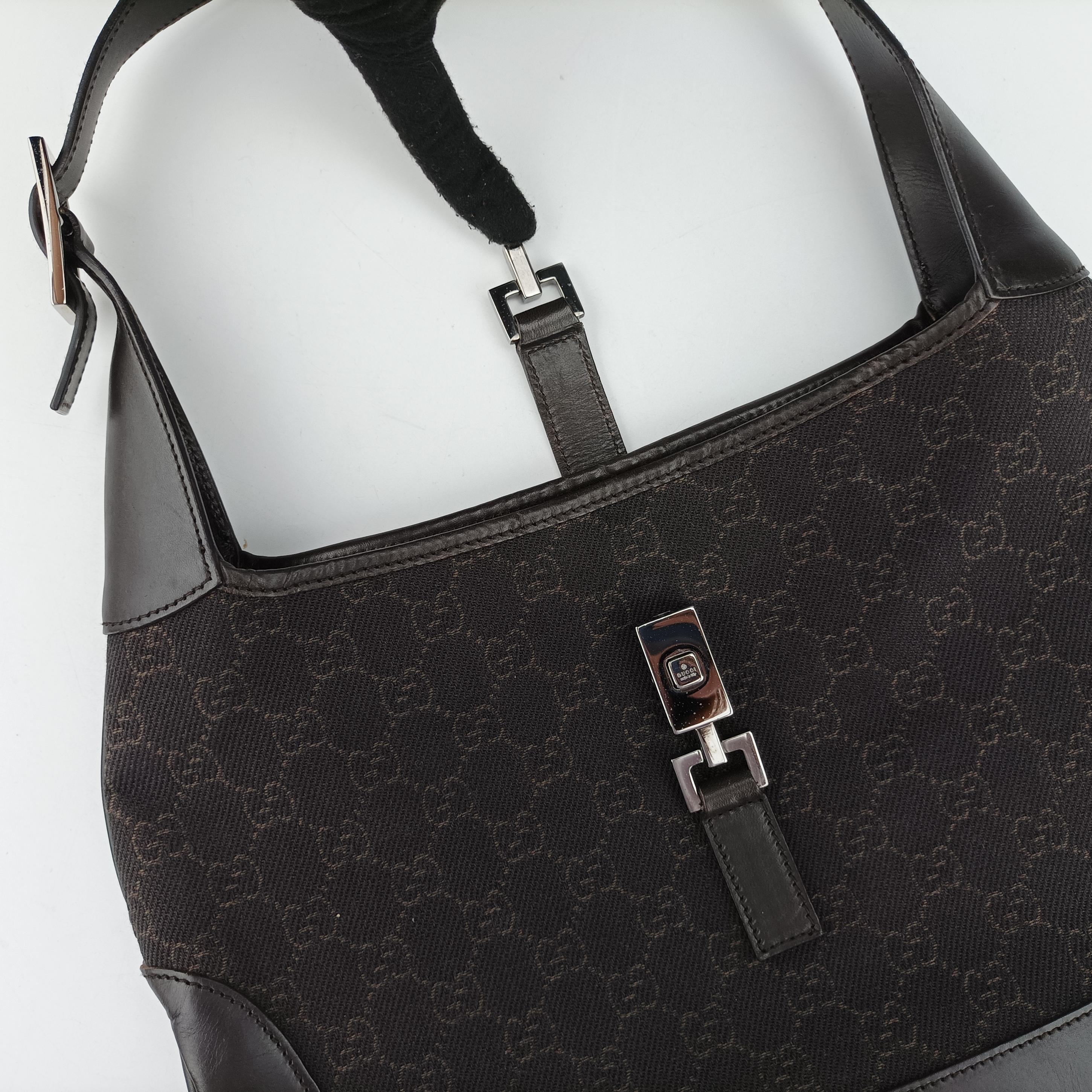 Secondhand Gucci Jackie Brown canvas×leather 00963 handbag | stylenewstar