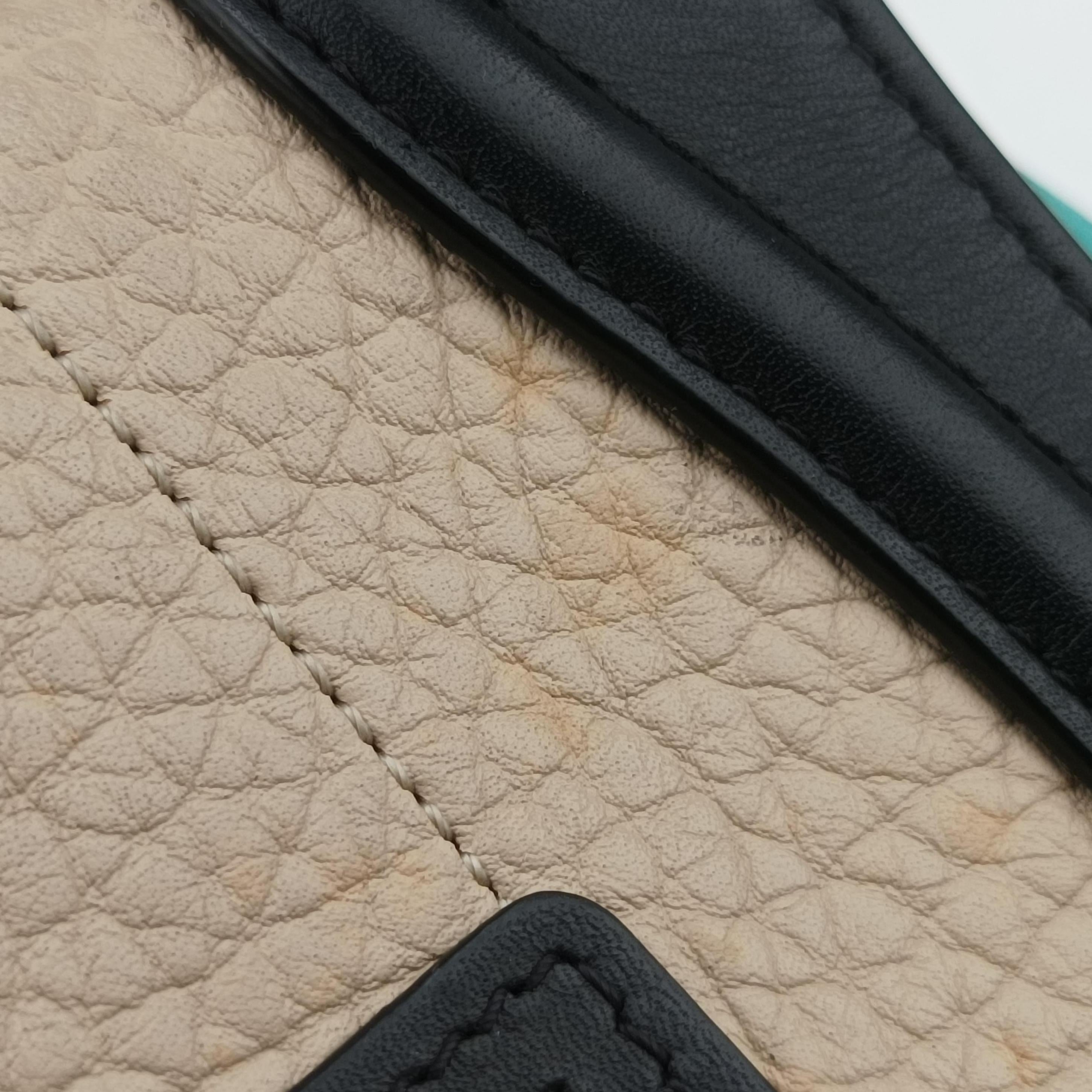Pre-owned Celine luggage nano shopper Beige×black×blue Leather  shoulderbag | stylenewstar
