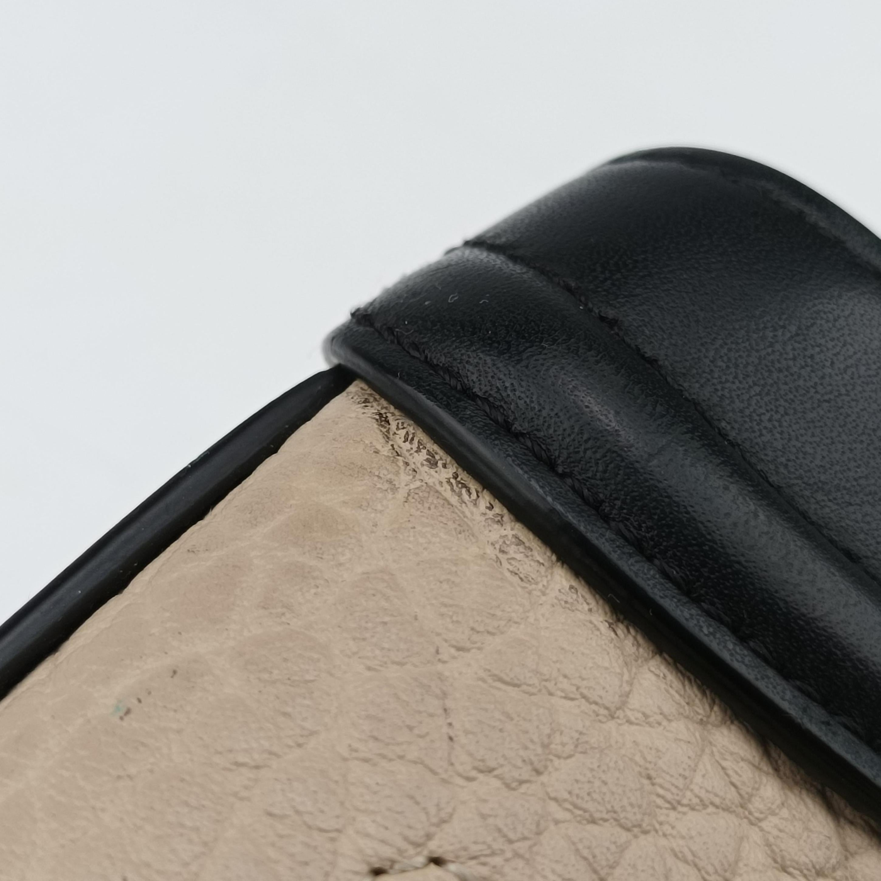 Pre-owned Celine luggage nano shopper Beige×black×blue Leather  shoulderbag | stylenewstar