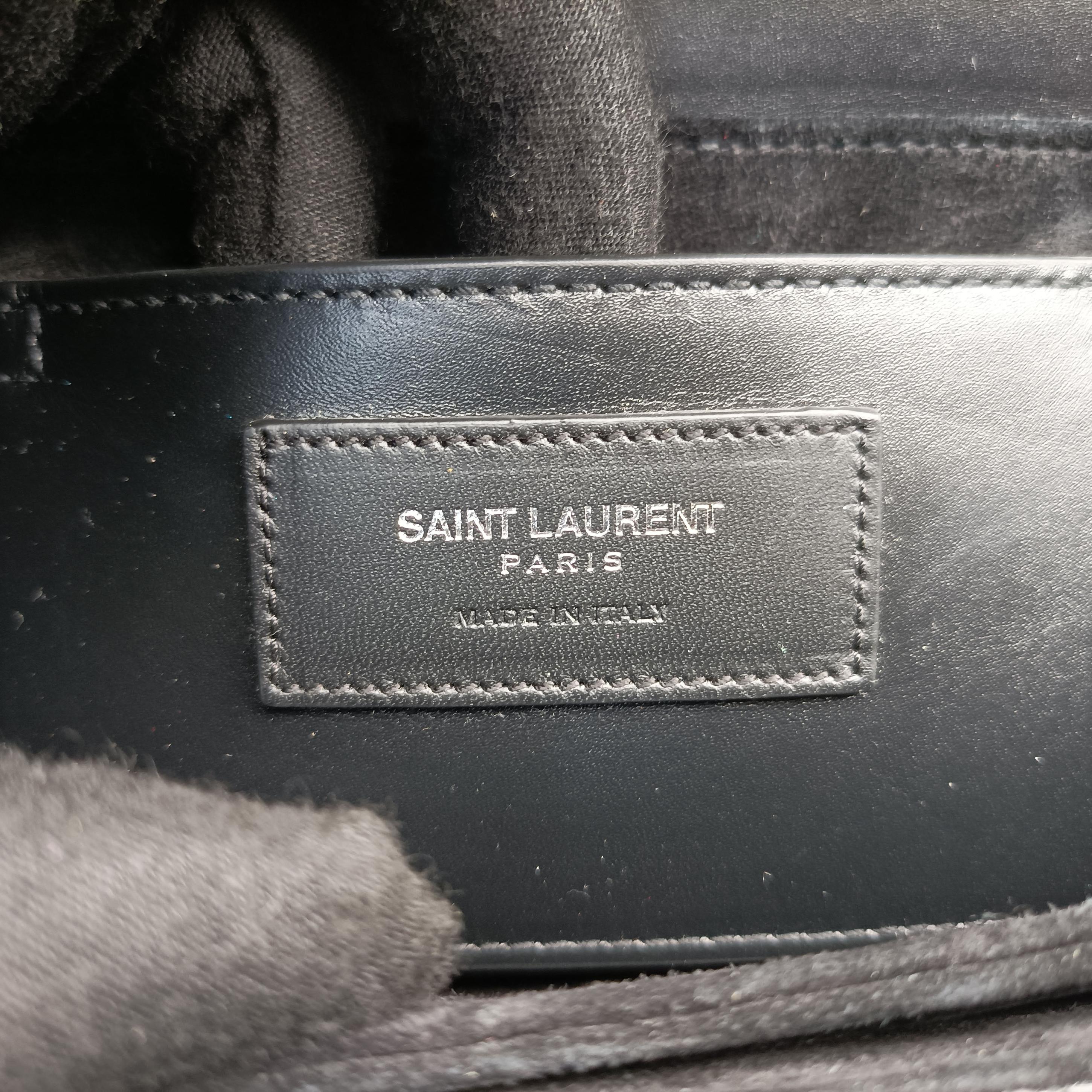 Pre-owned Yves Saint Laurent Lulu Bunny Glitter Black Patent 366970 shoulderbag | stylenewstar