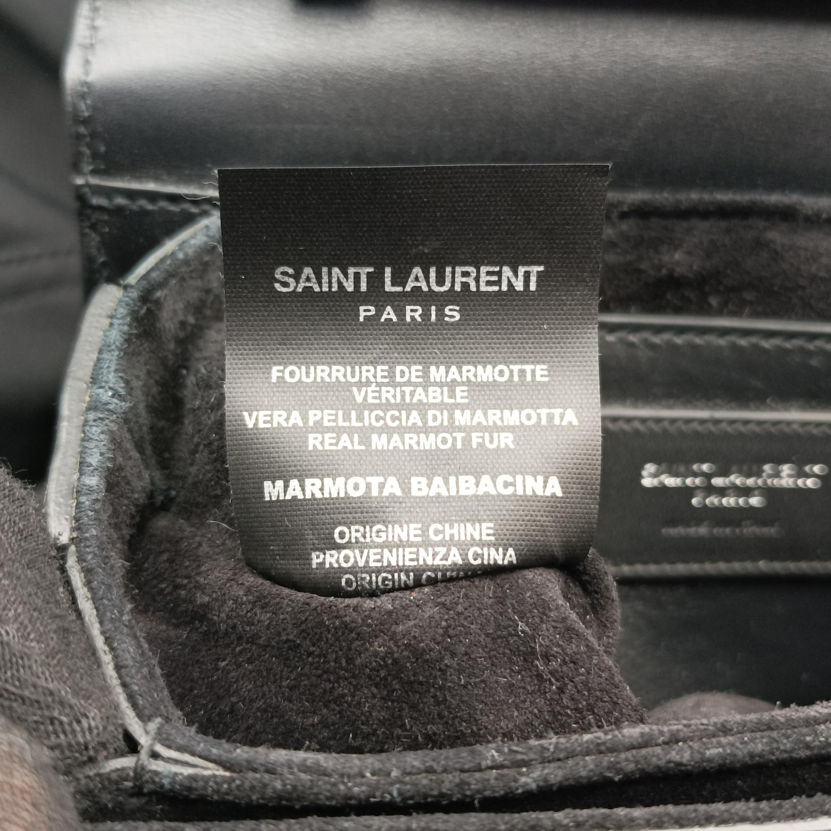 Pre-owned Yves Saint Laurent Lulu Bunny Glitter Black Patent 366970 shoulderbag | stylenewstar