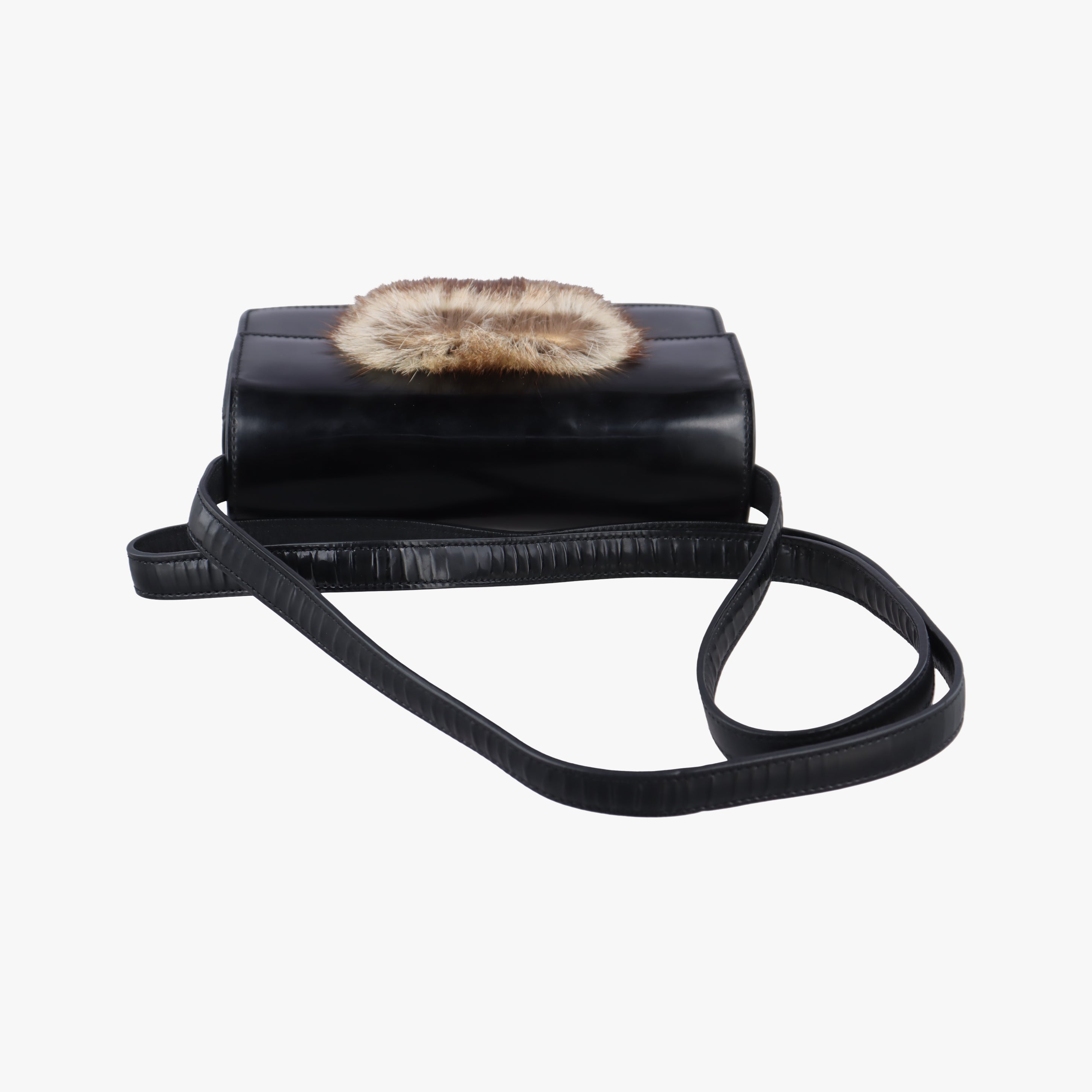 Pre-owned Yves Saint Laurent Lulu Bunny Glitter Black Patent 366970 shoulderbag | stylenewstar