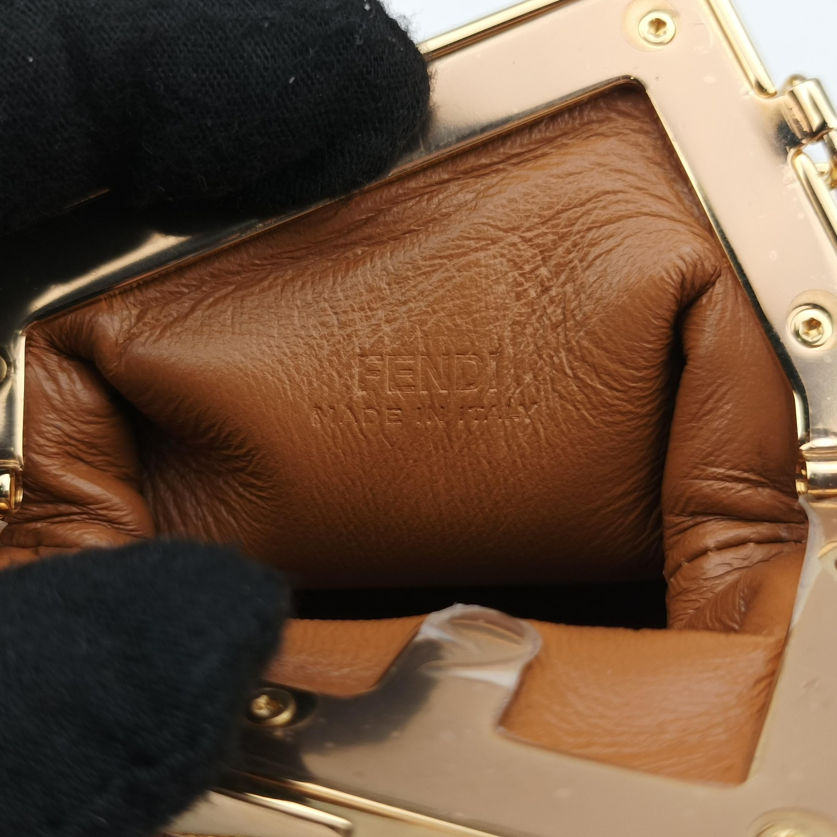 Pre-owned Fendi Nano First Brown Leather 7AS051 shoulderbag | stylenewstar