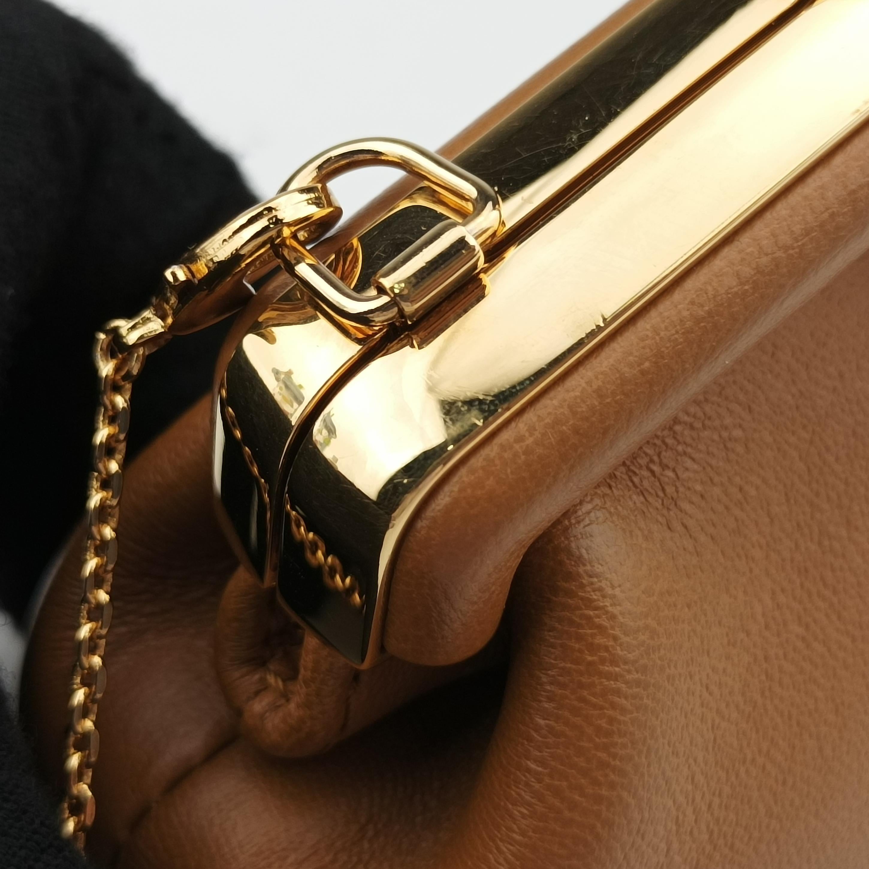 Pre-owned Fendi Nano First Brown Leather 7AS051 shoulderbag | stylenewstar