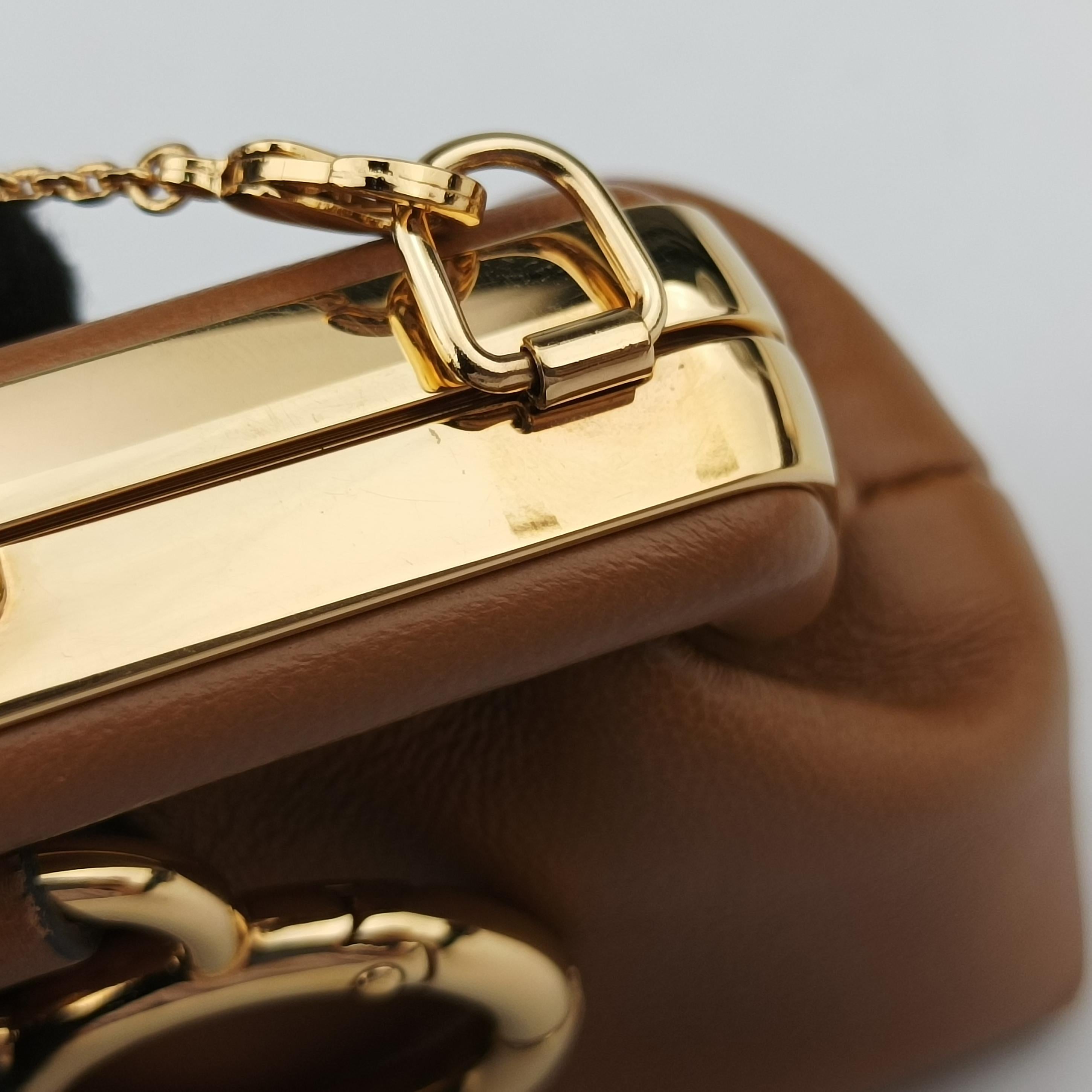 Pre-owned Fendi Nano First Brown Leather 7AS051 shoulderbag | stylenewstar
