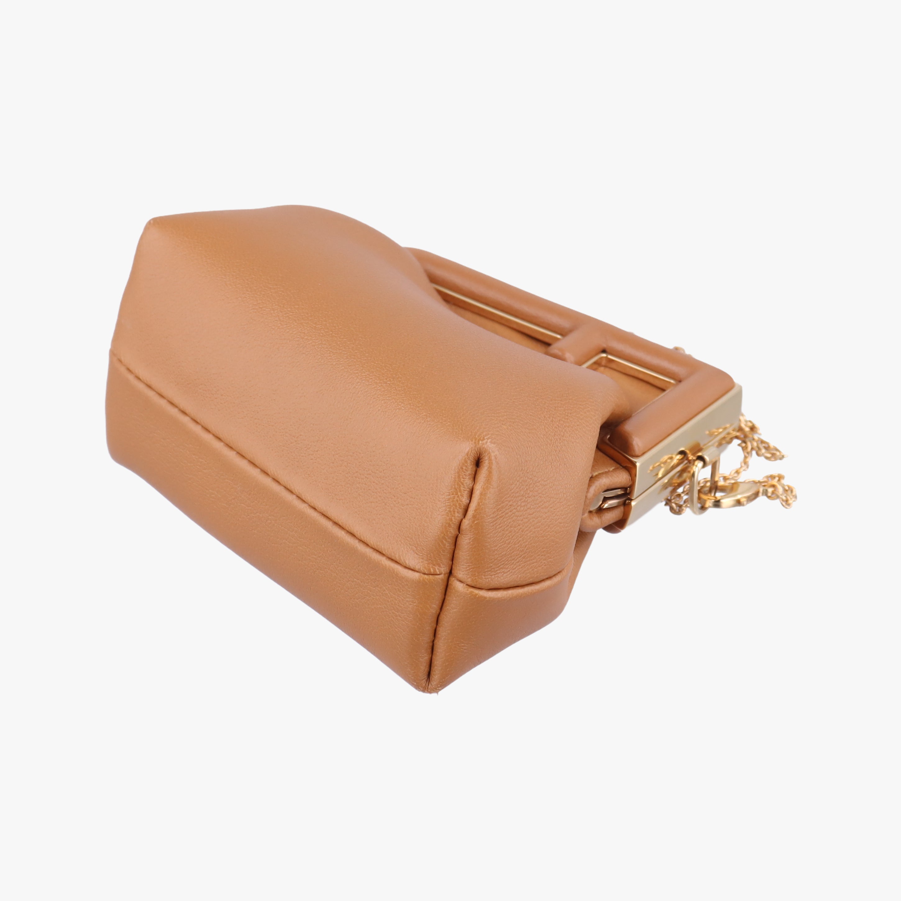 Pre-owned Fendi Nano First Brown Leather 7AS051 shoulderbag | stylenewstar
