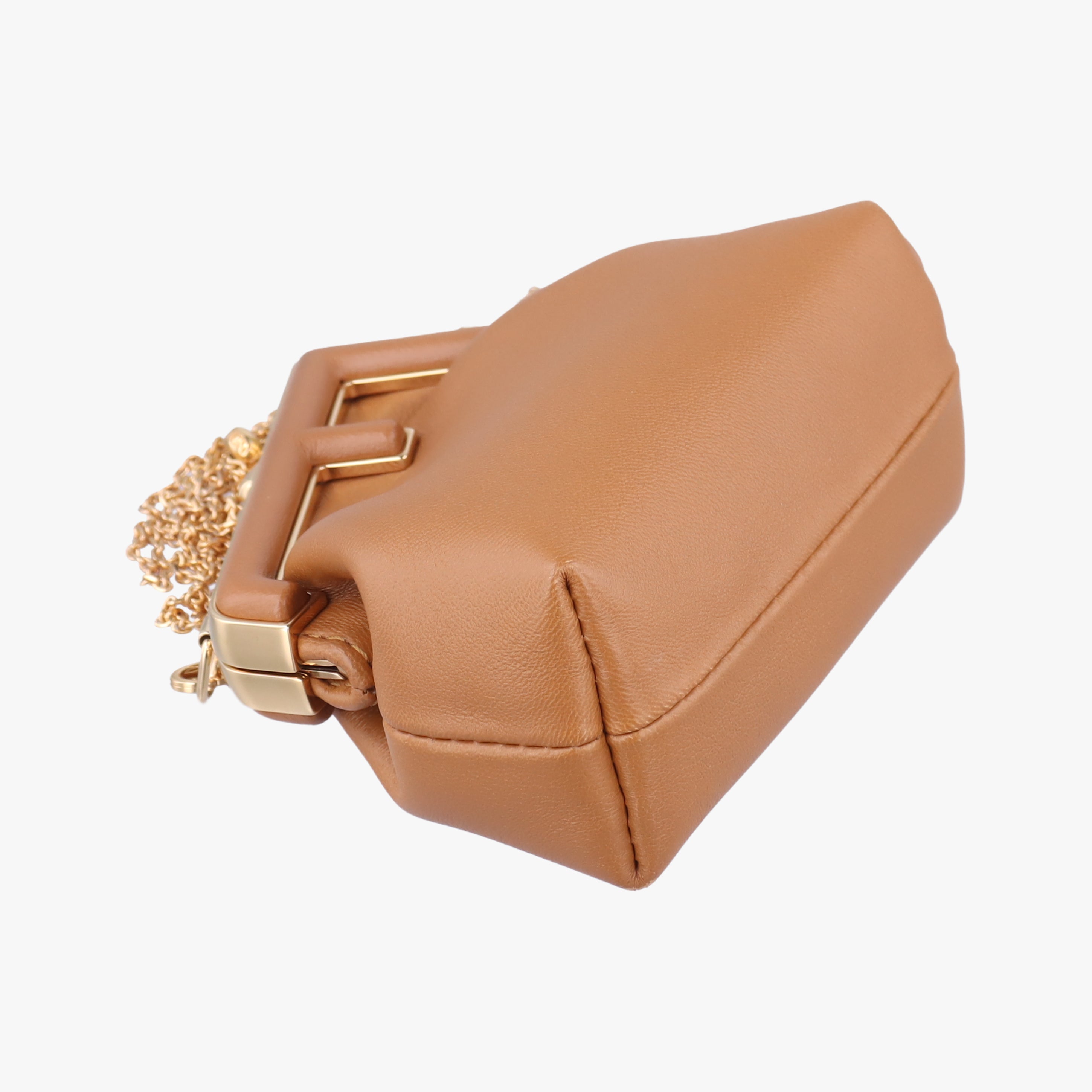 Pre-owned Fendi Nano First Brown Leather 7AS051 shoulderbag | stylenewstar