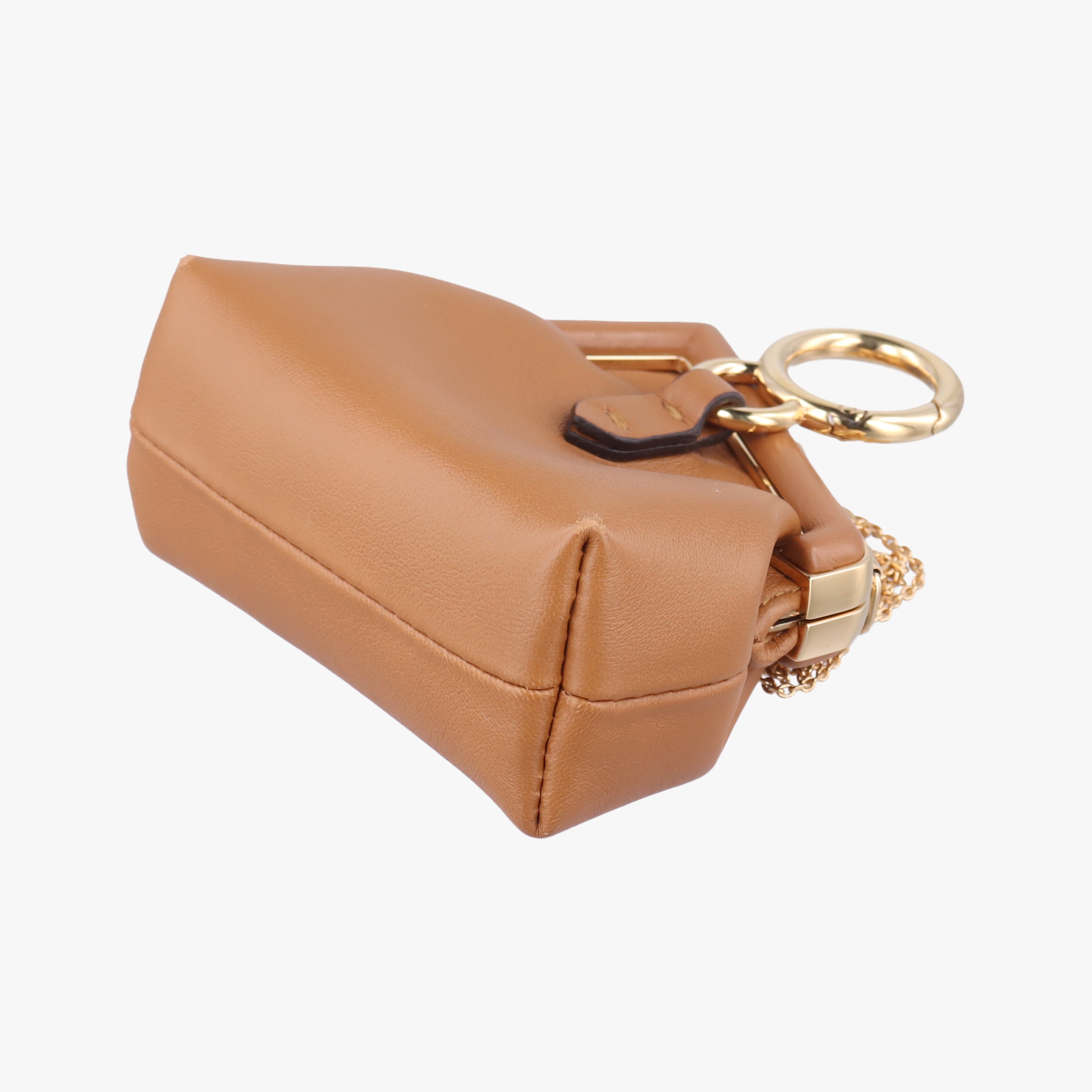 Pre-owned Fendi Nano First Brown Leather 7AS051 shoulderbag | stylenewstar