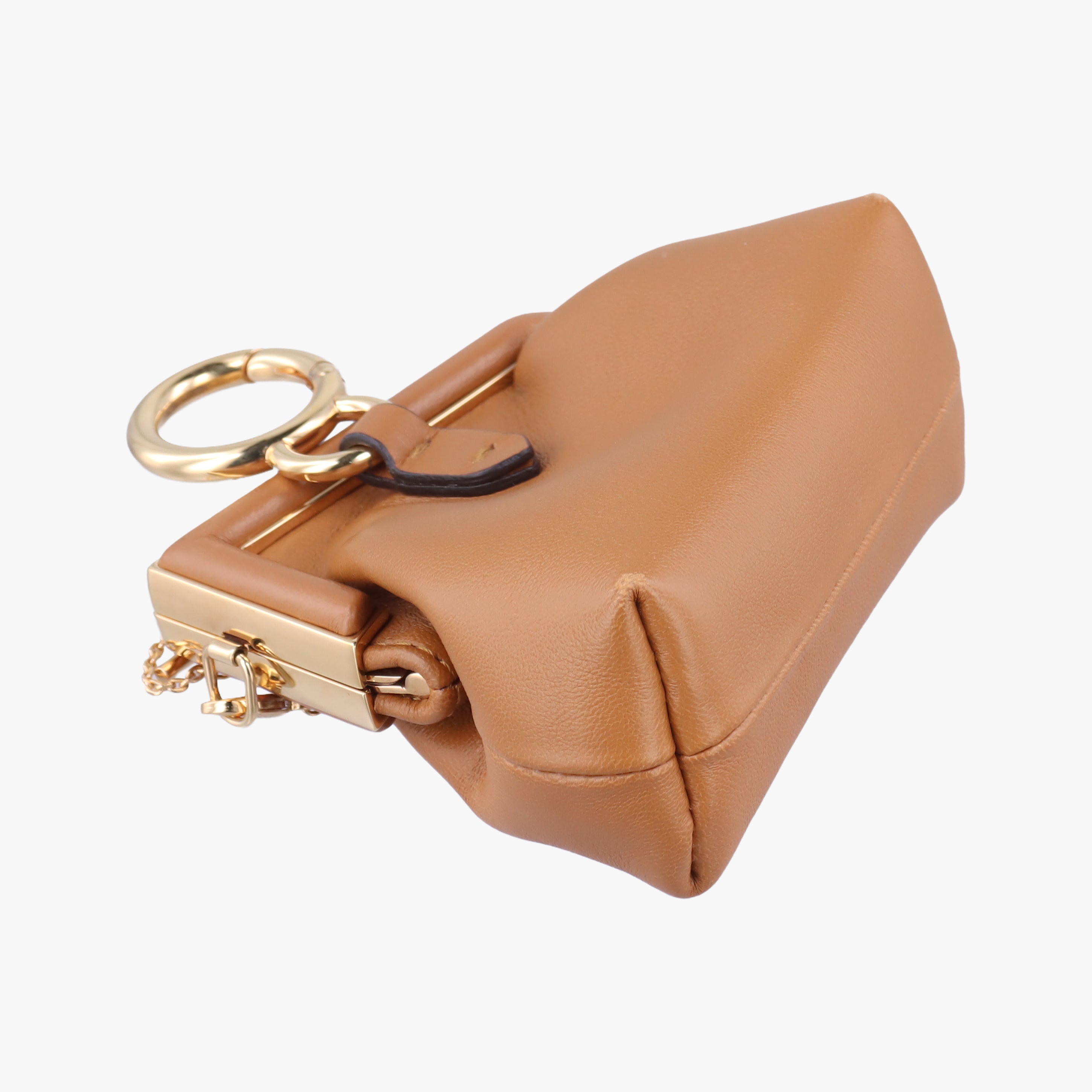 Pre-owned Fendi Nano First Brown Leather 7AS051 shoulderbag | stylenewstar