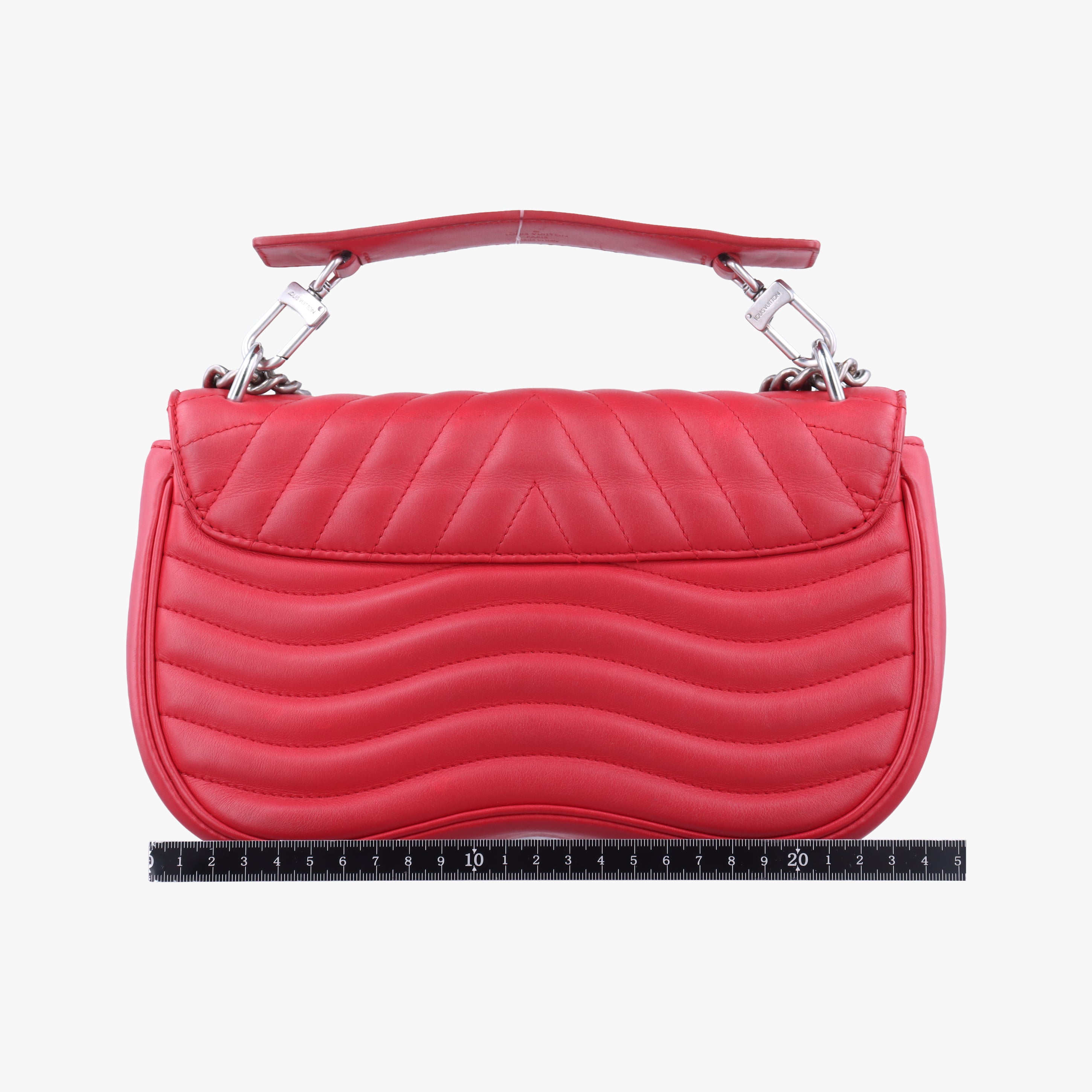 Pre-owned Louis Vuitton NEW WAVE Chain MM Ecarlate Leather M51943 shoulderbag | stylenewstar