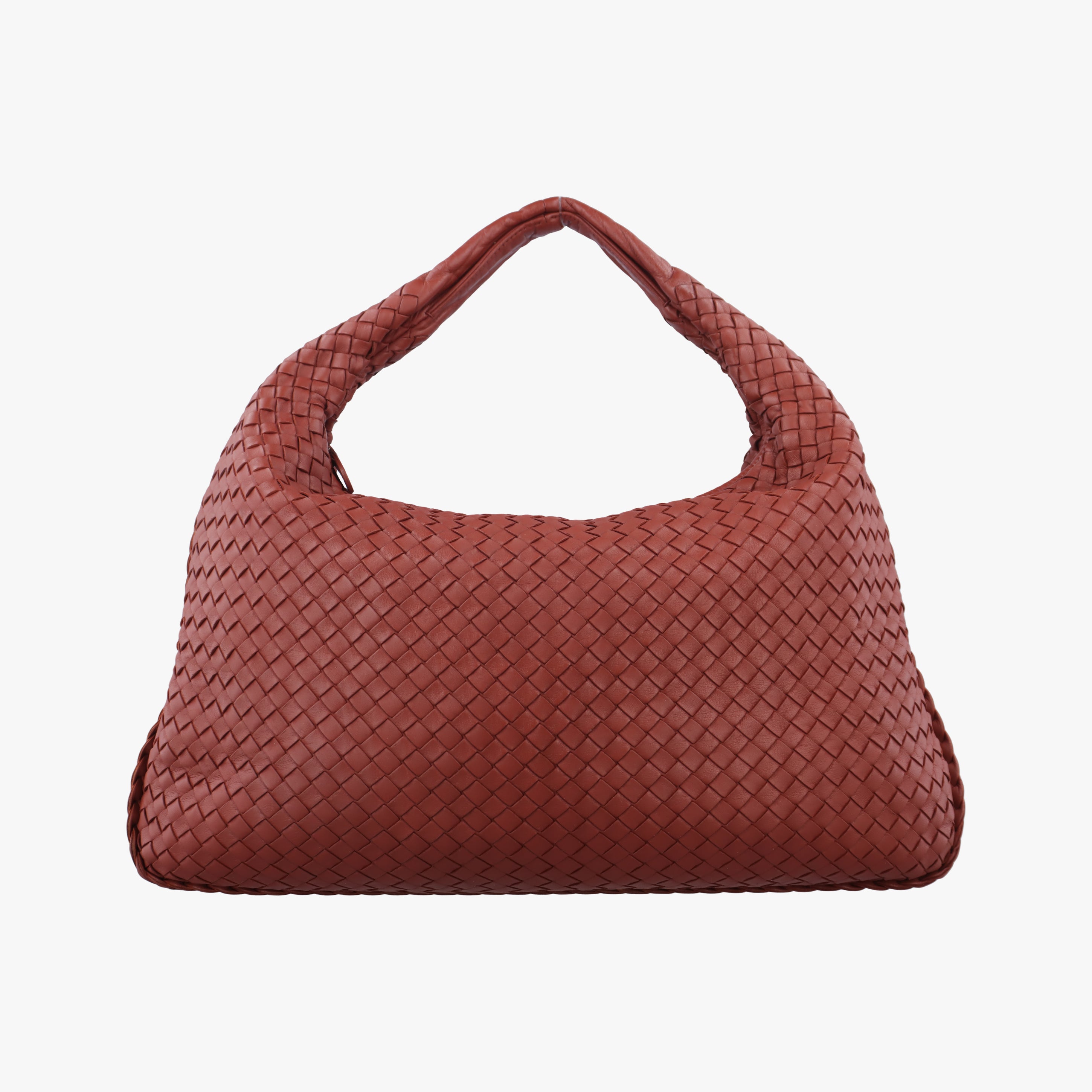 Pre-owned Bottega Veneta Intrecciato Brick Red lambskin  handbag | stylenewstar