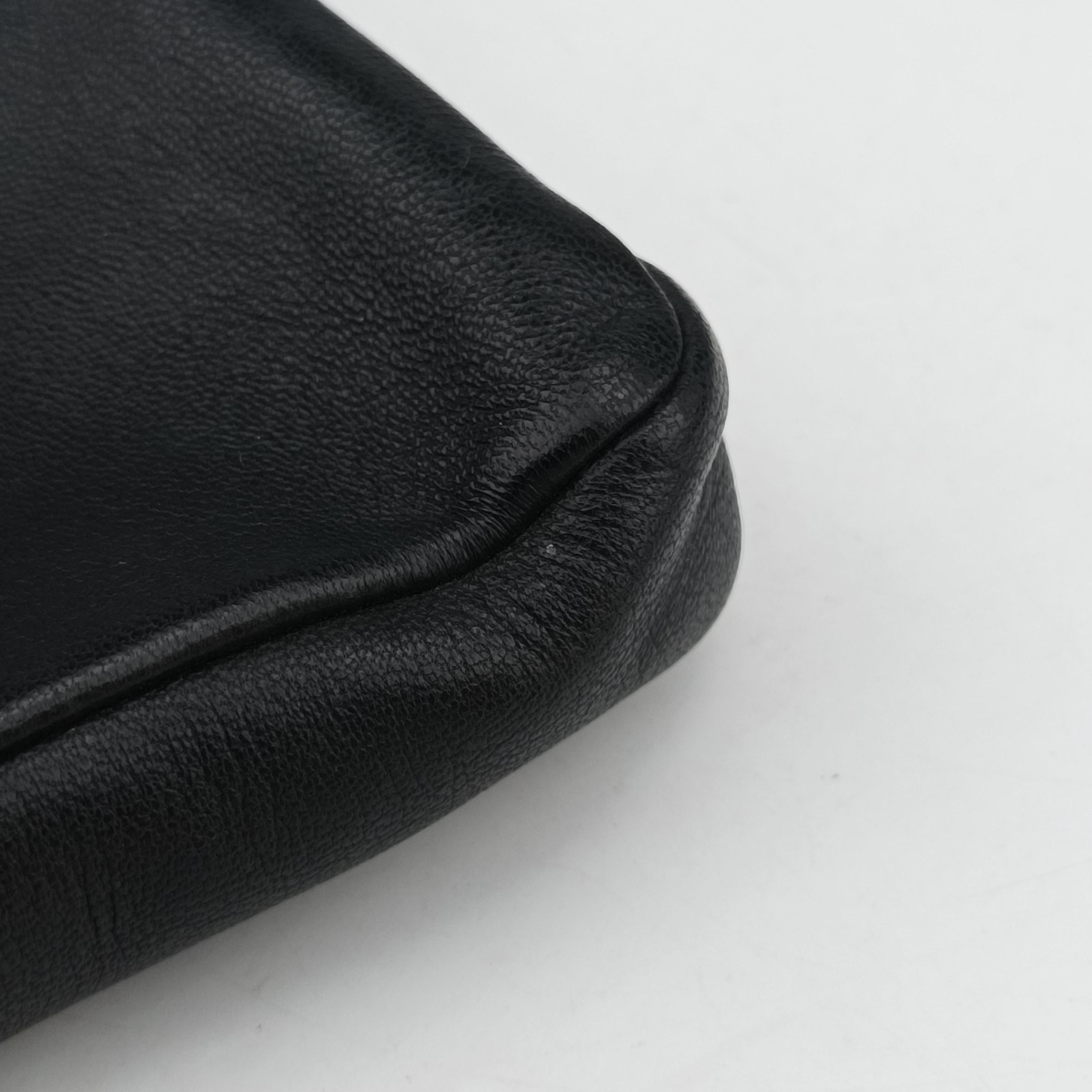 Pre-owned Fendi monster micro Baguette Black lambskin 8M0354 shoulderbag | stylenewstar