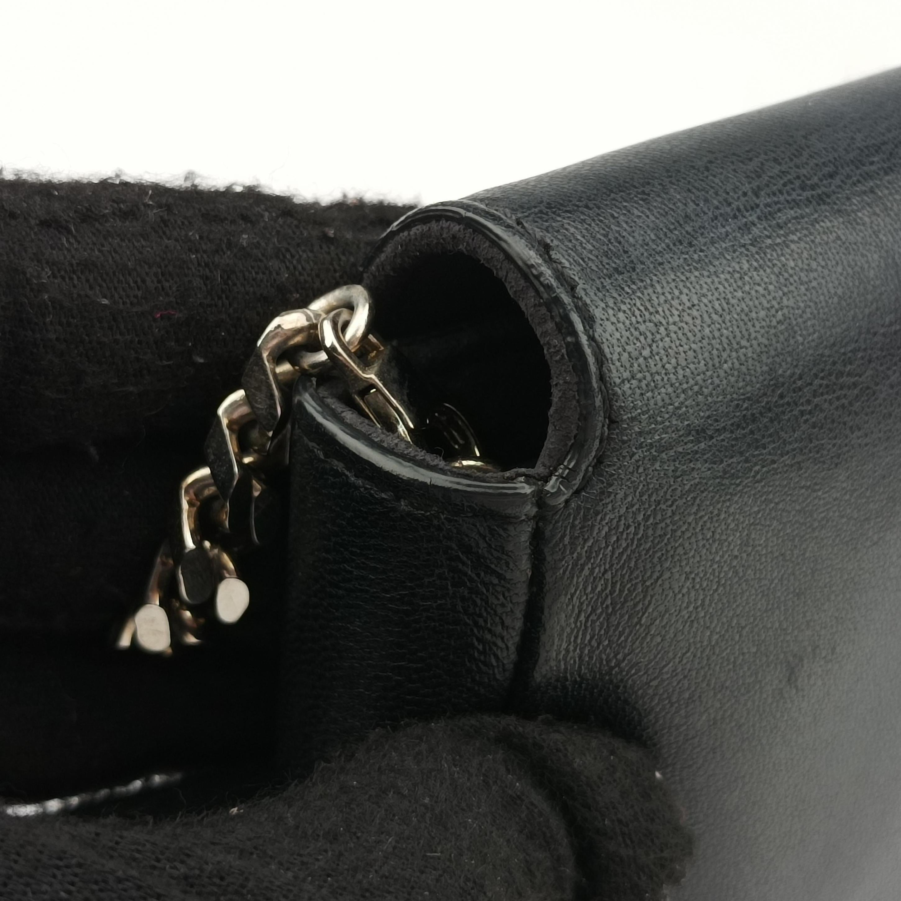 Pre-owned Fendi monster micro Baguette Black lambskin 8M0354 shoulderbag | stylenewstar