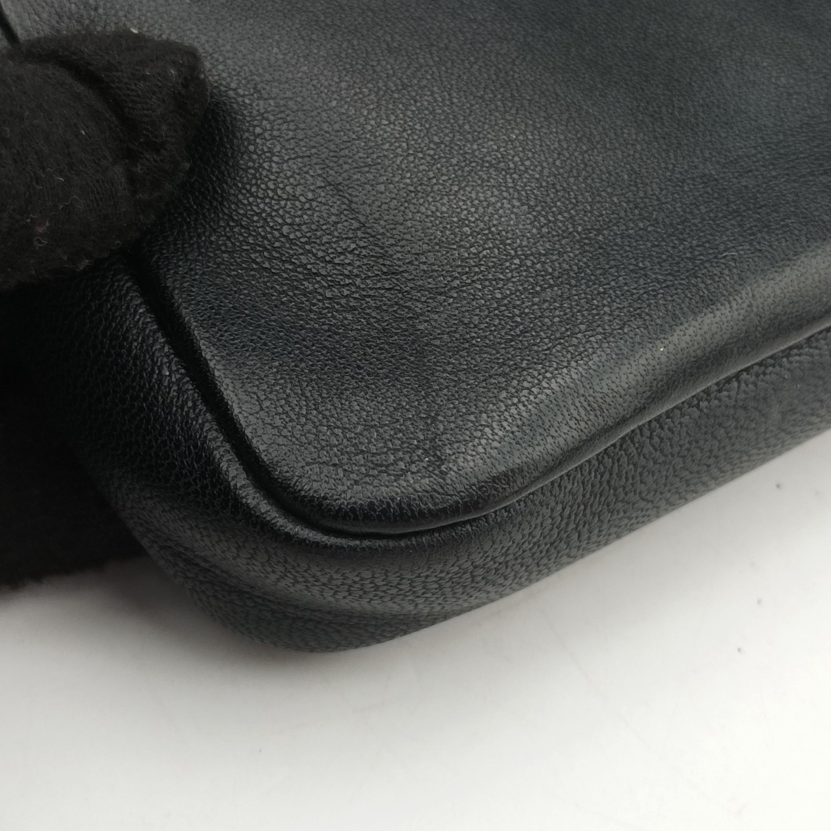 Pre-owned Fendi monster micro Baguette Black lambskin 8M0354 shoulderbag | stylenewstar