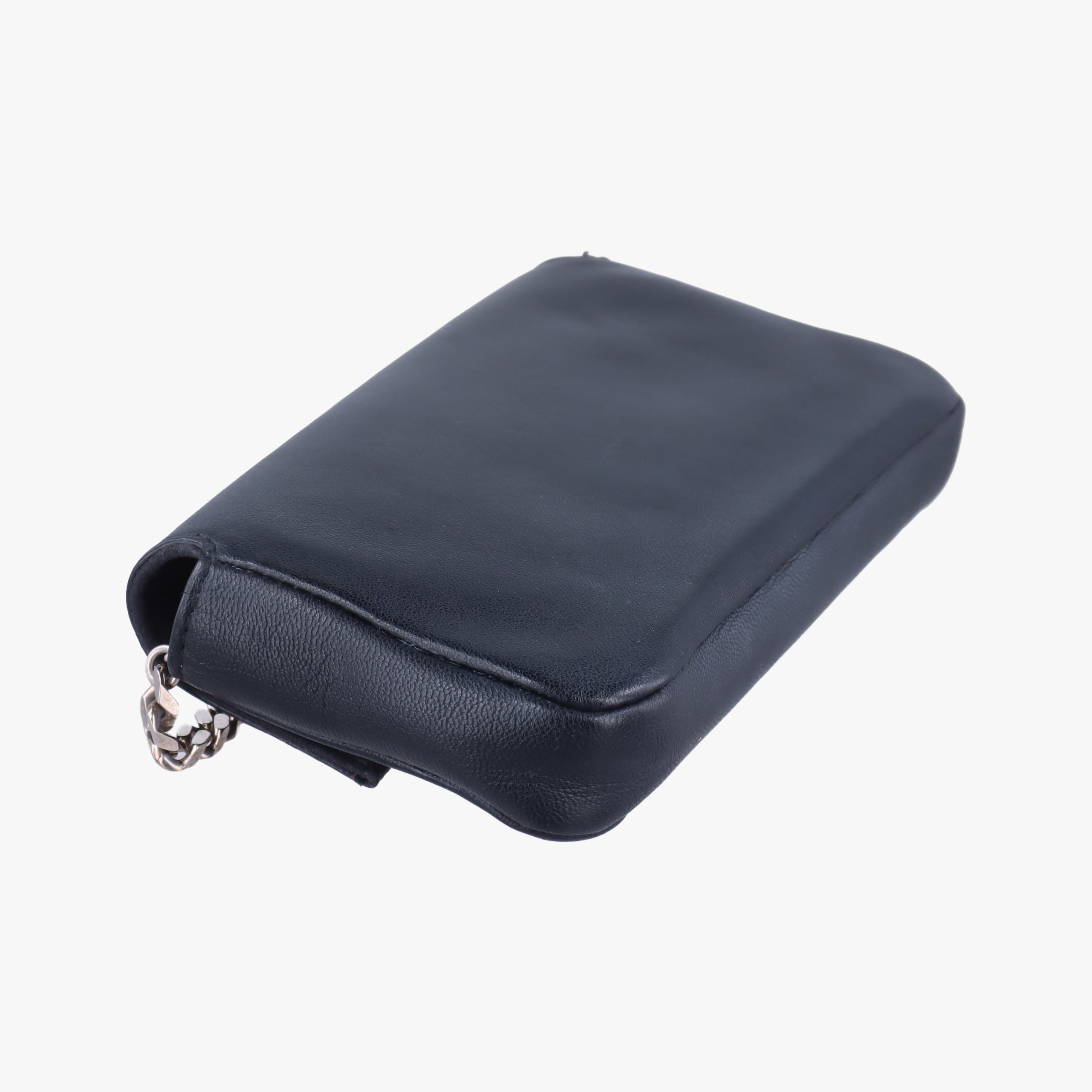 Pre-owned Fendi monster micro Baguette Black lambskin 8M0354 shoulderbag | stylenewstar