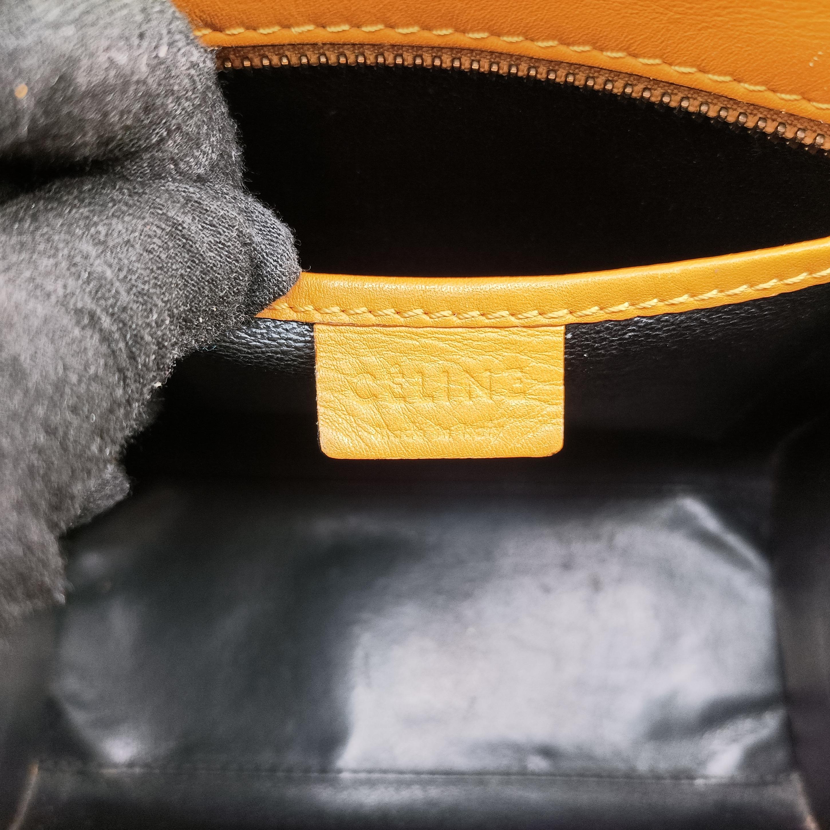 Secondhand Celine luggage nano shopper Yellow×black Leather  shoulderbag | stylenewstar