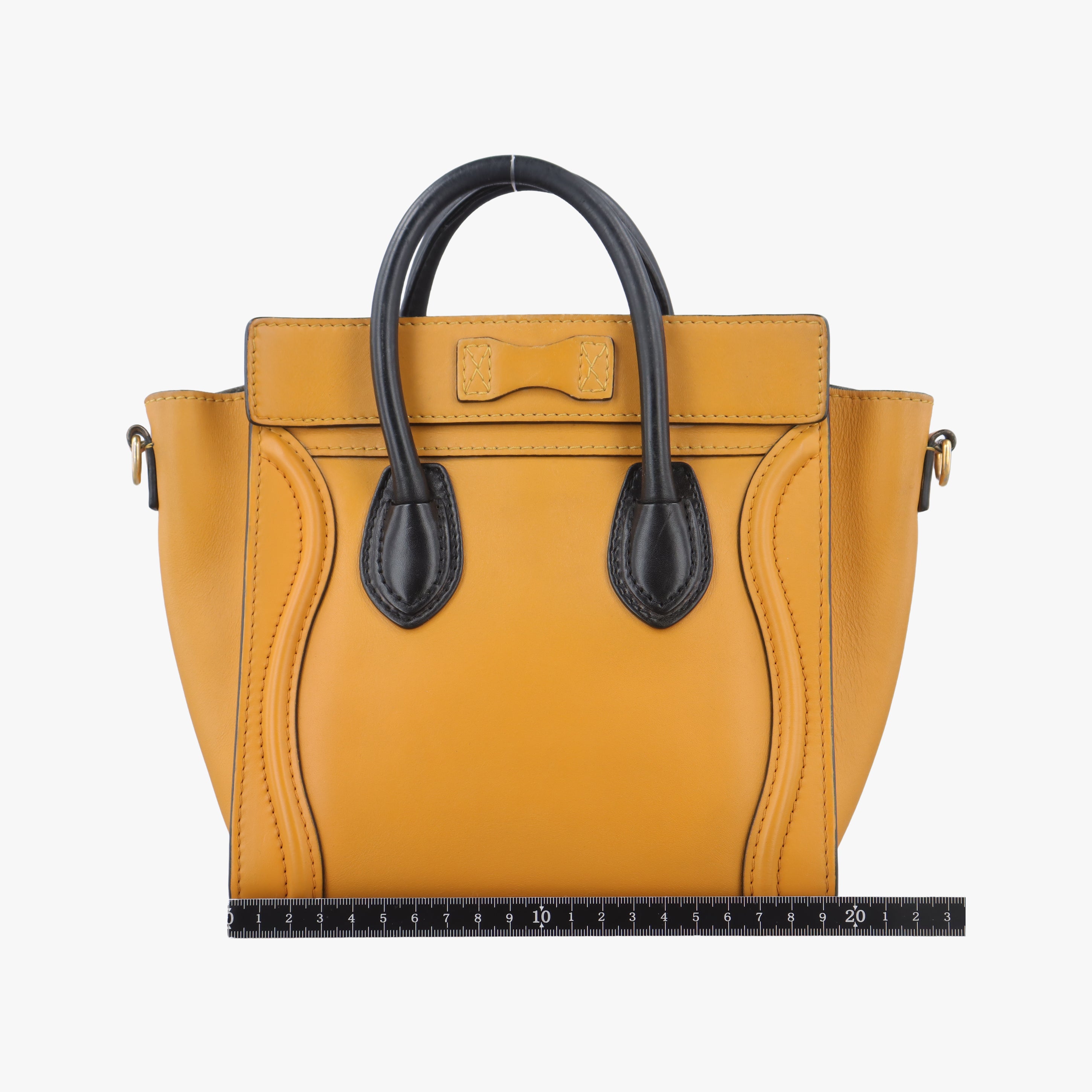Secondhand Celine luggage nano shopper Yellow×black Leather  shoulderbag | stylenewstar